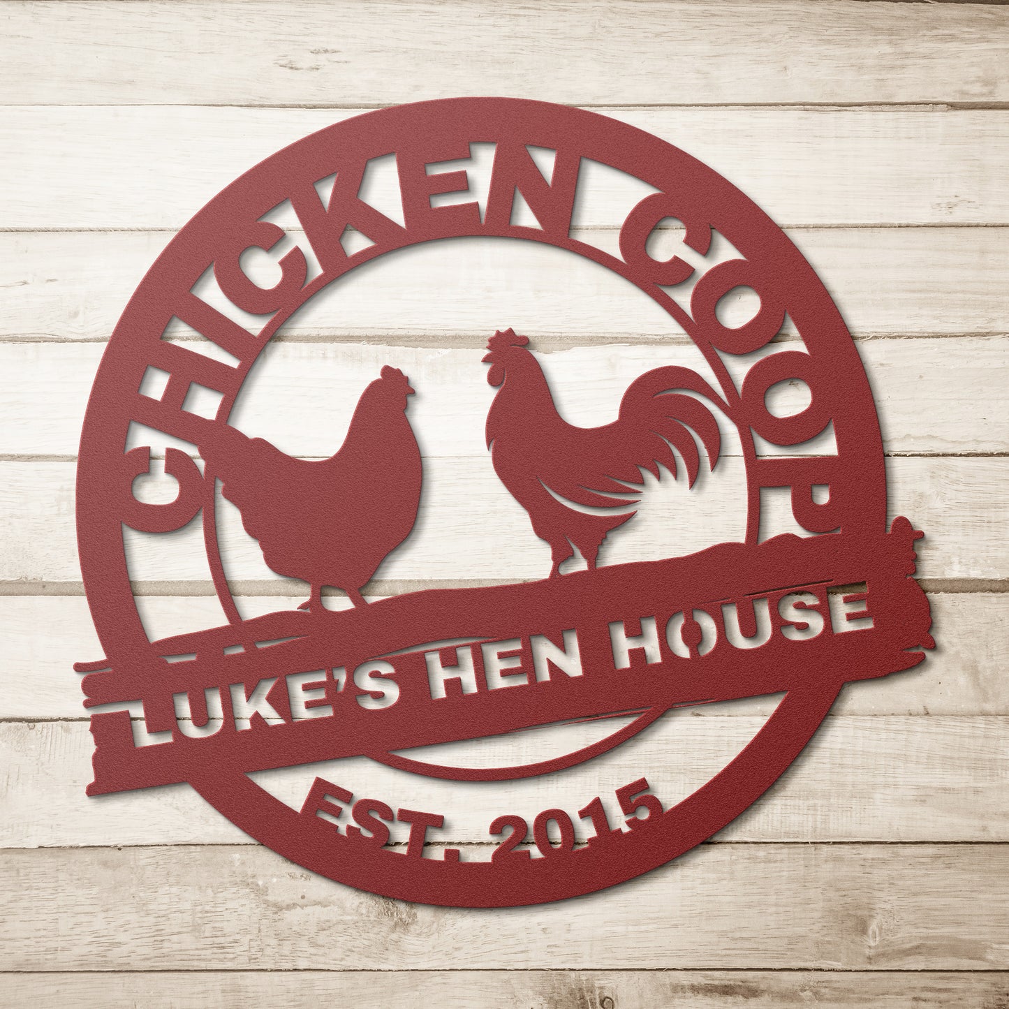 Chicken coop Metal Sign Wall Art, Personalized Hen House Sign, Rooster Metal Sign, Farmhouse Decor, Metal Farm Sign.
