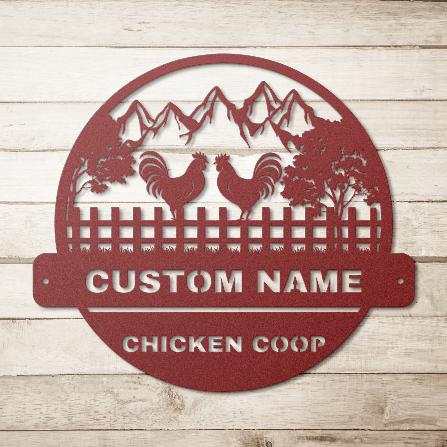 Chicken coop Metal Sign Wall Art, Personalized Hen House Sign, Rooster Metal Sign, Farmhouse Decor, Metal Farm Sign.