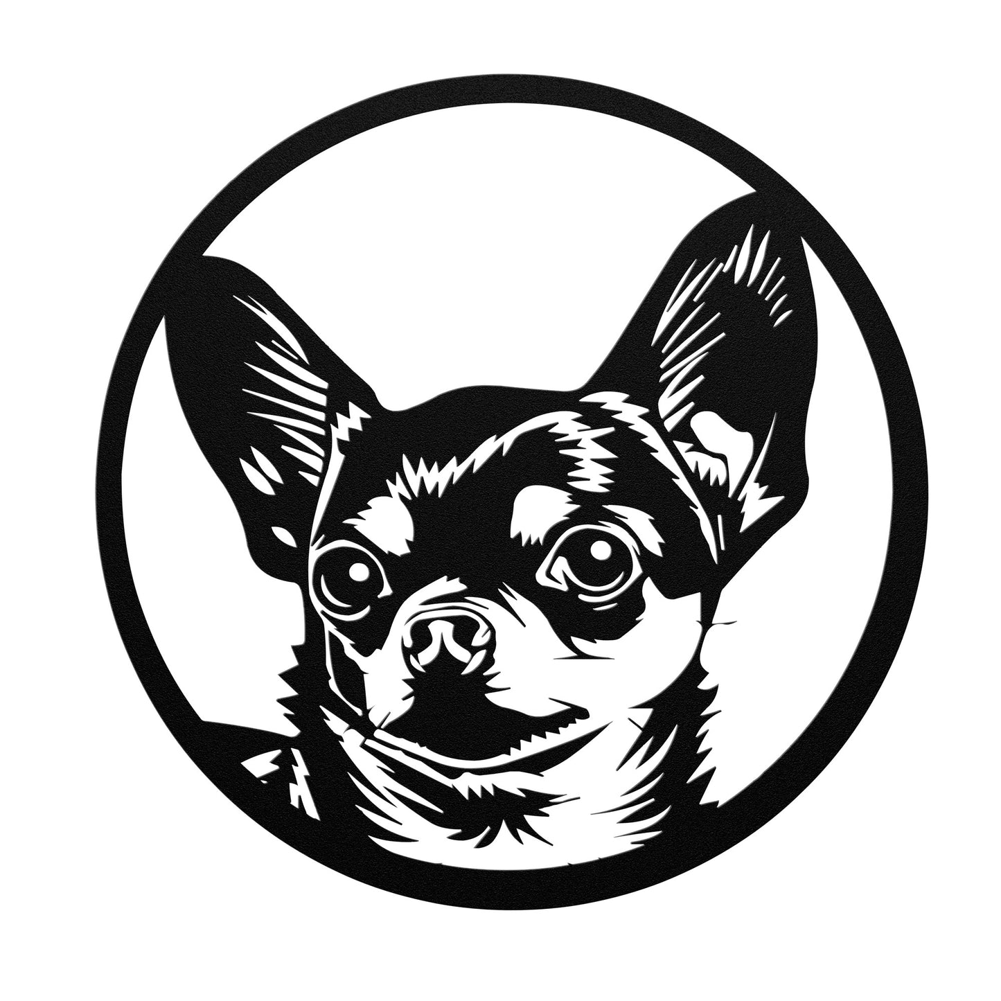 Chiwawa Silhouette Round Metal Sign, Pet Memorial, Custom Text Or Address, Pet Owner Gift, Dog Metal Wall Art