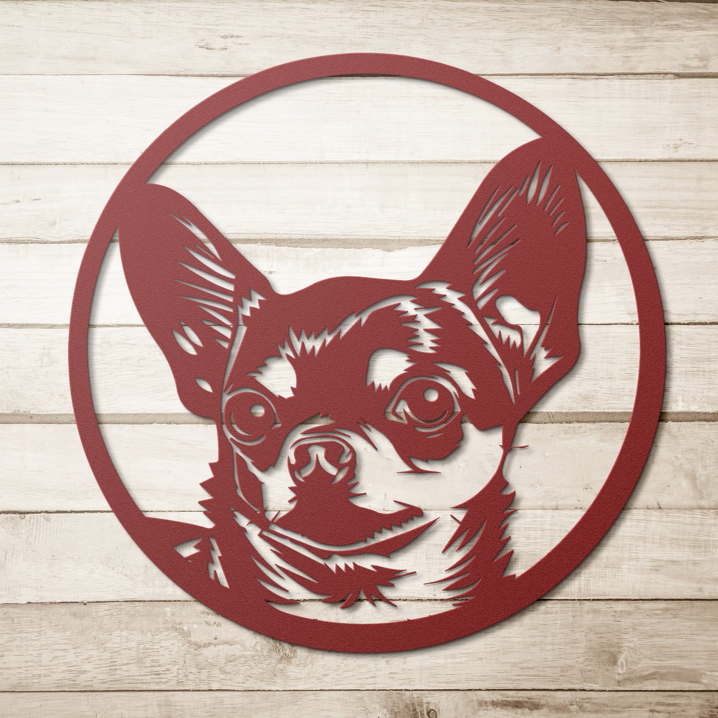 Chiwawa Silhouette Round Metal Sign, Pet Memorial, Custom Text Or Address, Pet Owner Gift, Dog Metal Wall Art