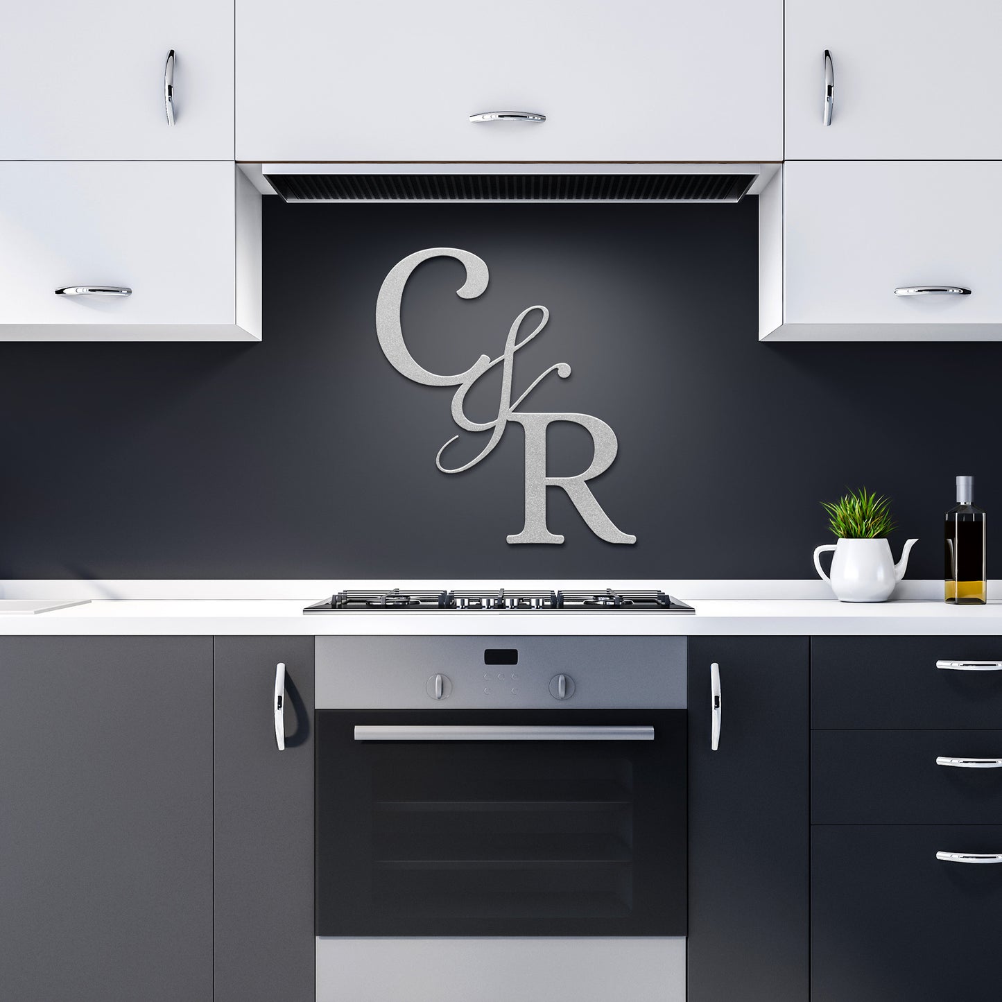 Couple Initials Metal Sign Example Claudia & Rick, Valantine Gift, Engagement wedding gift, Housewarming Metal Sign