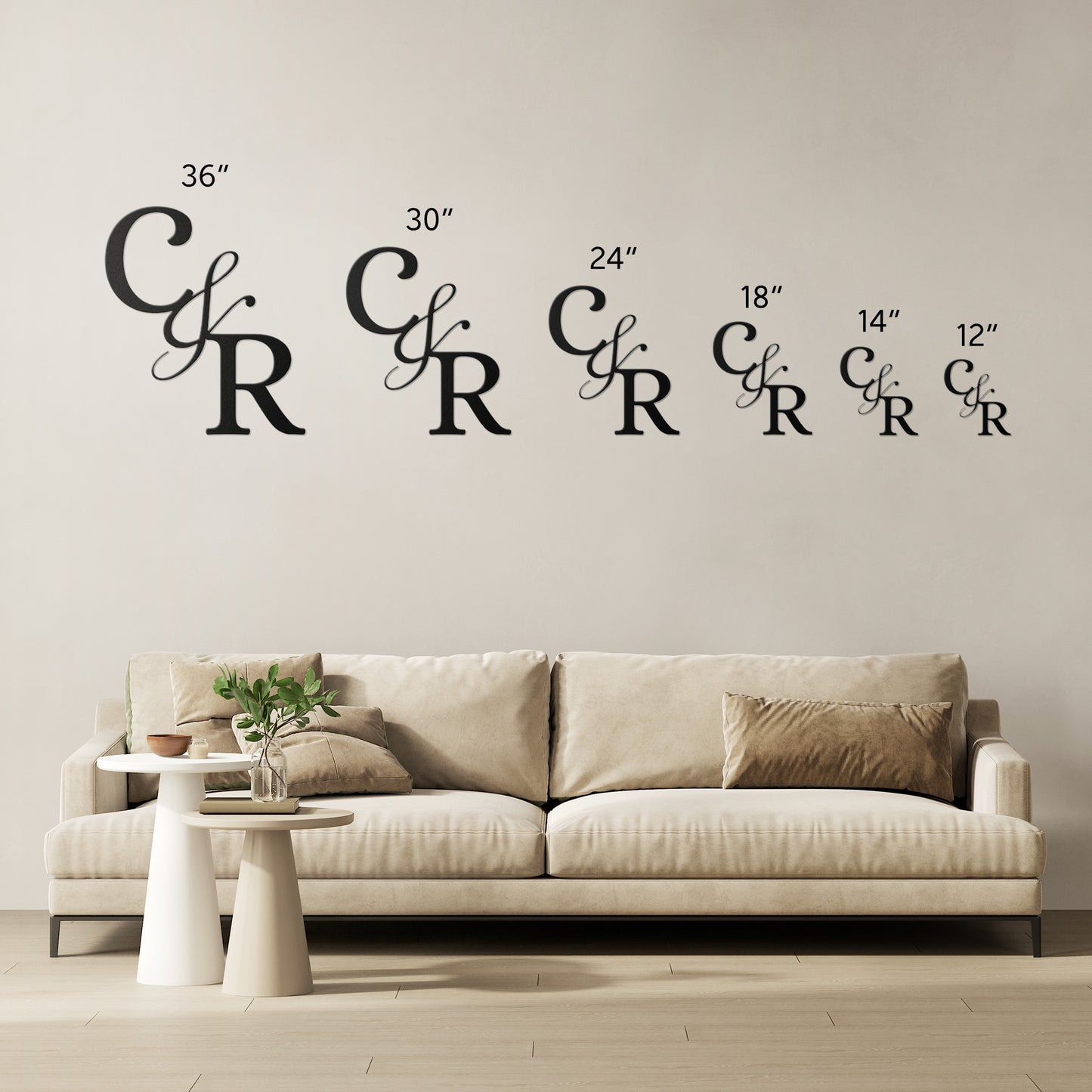 Couple Initials Metal Sign Example Claudia & Rick, Valantine Gift, Engagement wedding gift, Housewarming Metal Sign