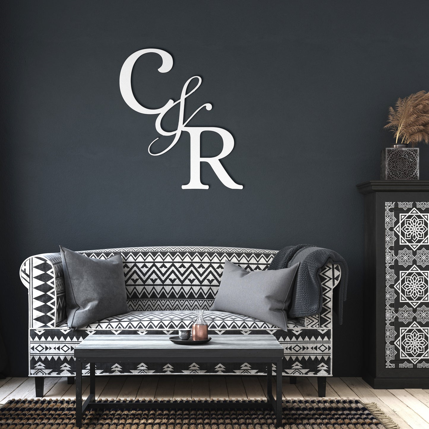Couple Initials Metal Sign Example Claudia & Rick, Valantine Gift, Engagement wedding gift, Housewarming Metal Sign