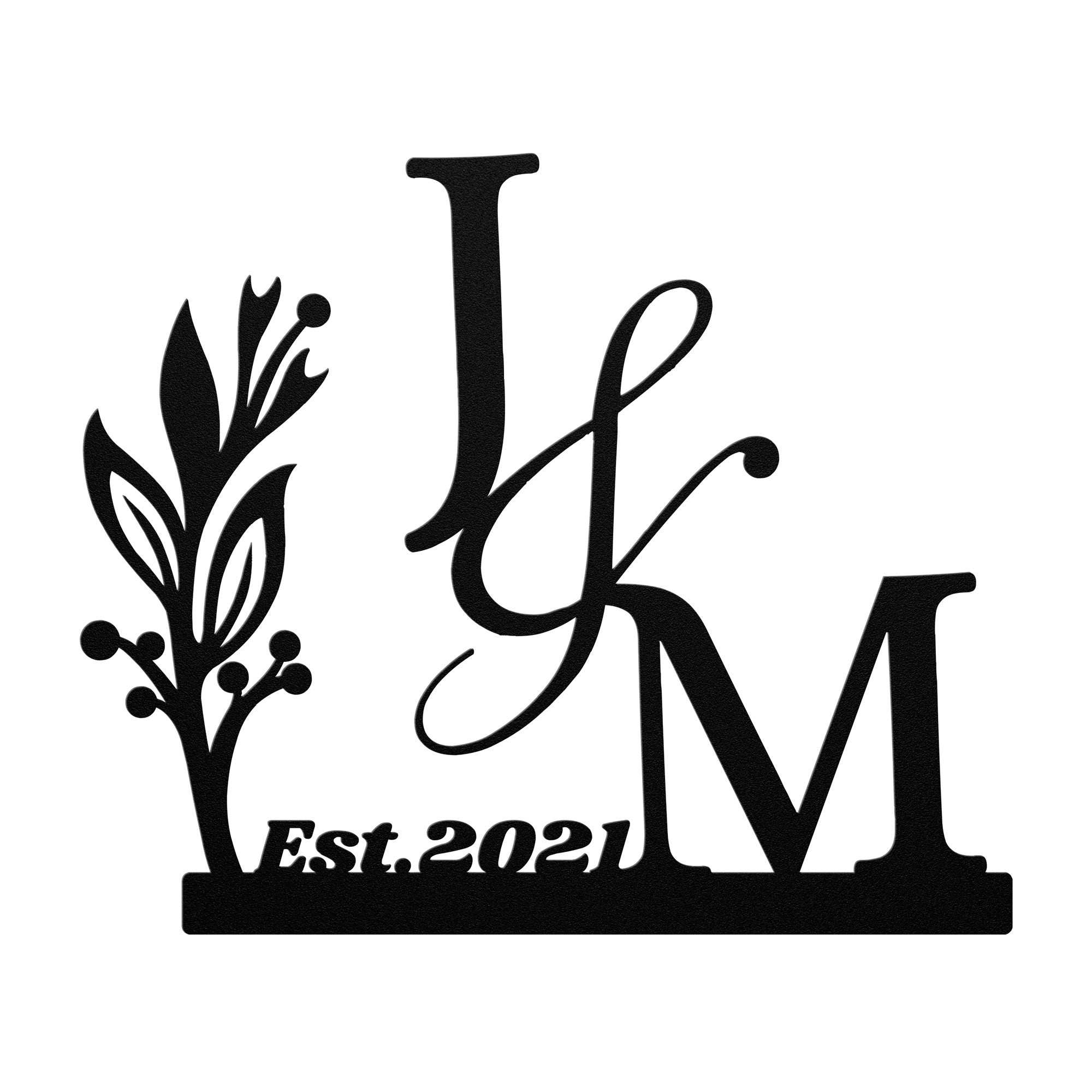 Couple Initials Metal Sign Example Jackie & Mark, With Anniversary Dat ...