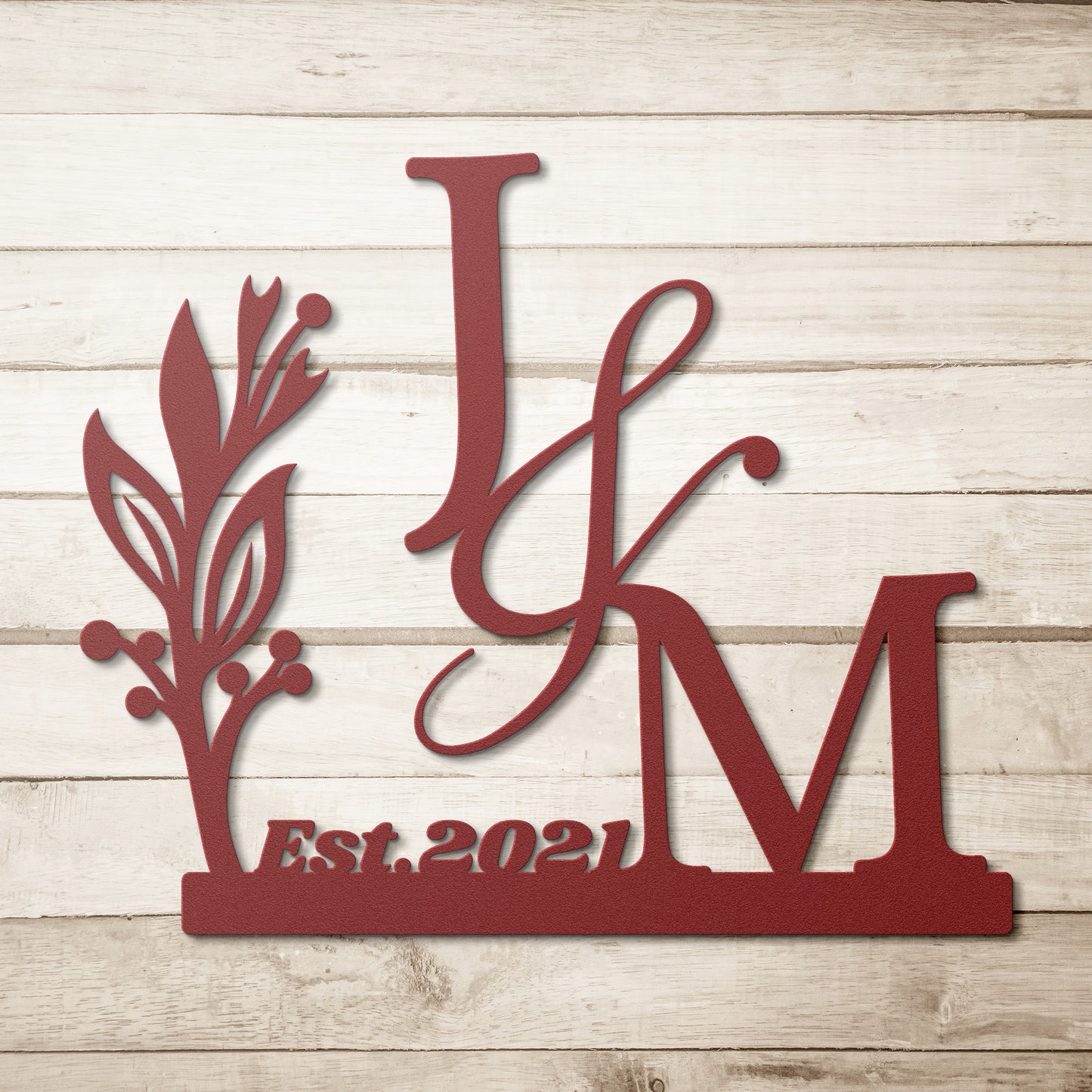 Couple Initials Metal Sign Example Jackie & Mark, With Anniversary Date, Valantine Gift, Engagement wedding gift, Housewarming Metal Sign