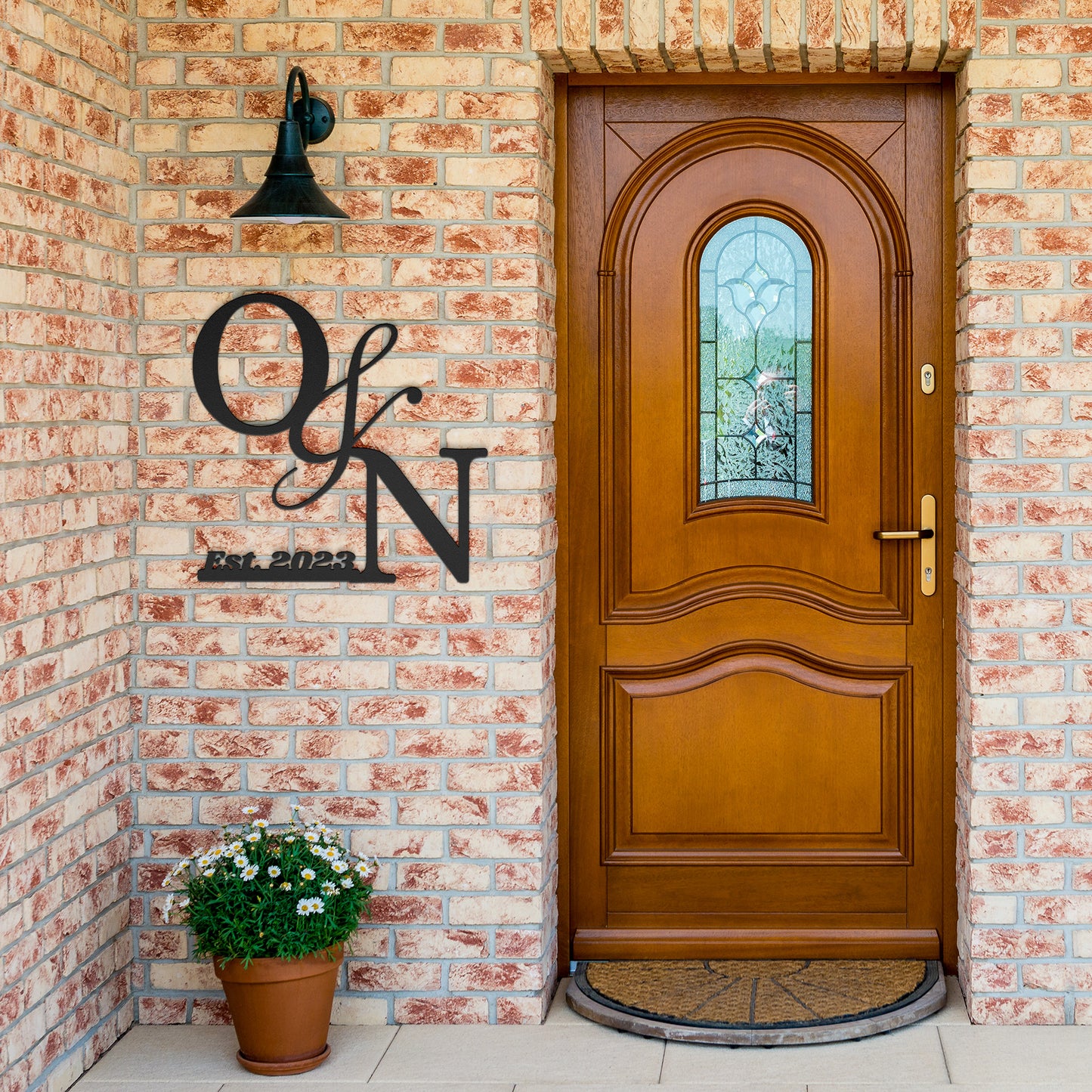 Couple Initials Metal Sign Example Olivia & Nick, With Anniversary Date, Valantine Gift, Engagement wedding gift, Housewarming Metal Sign