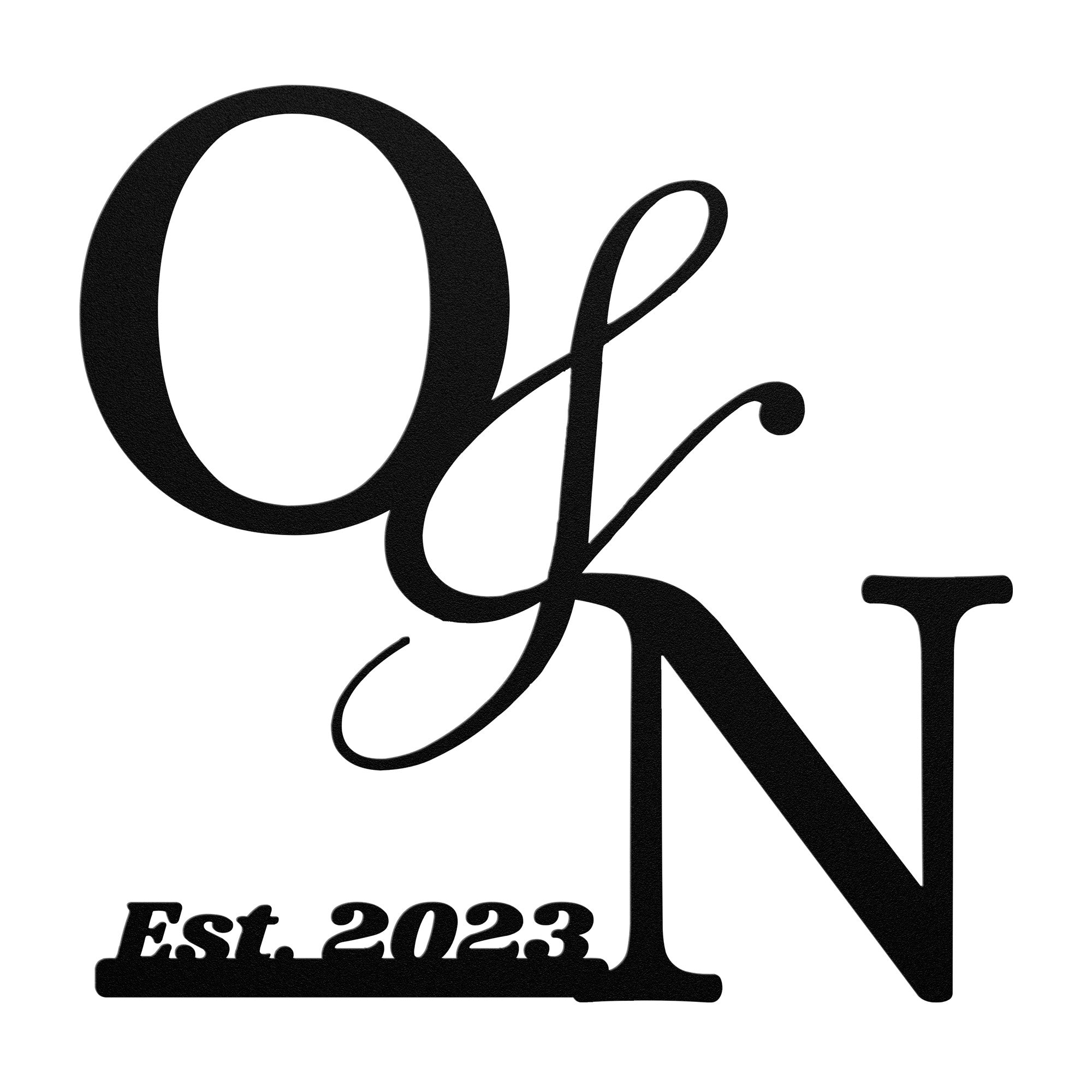 Couple Initials Metal Sign Example Olivia & Nick, With Anniversary Dat ...