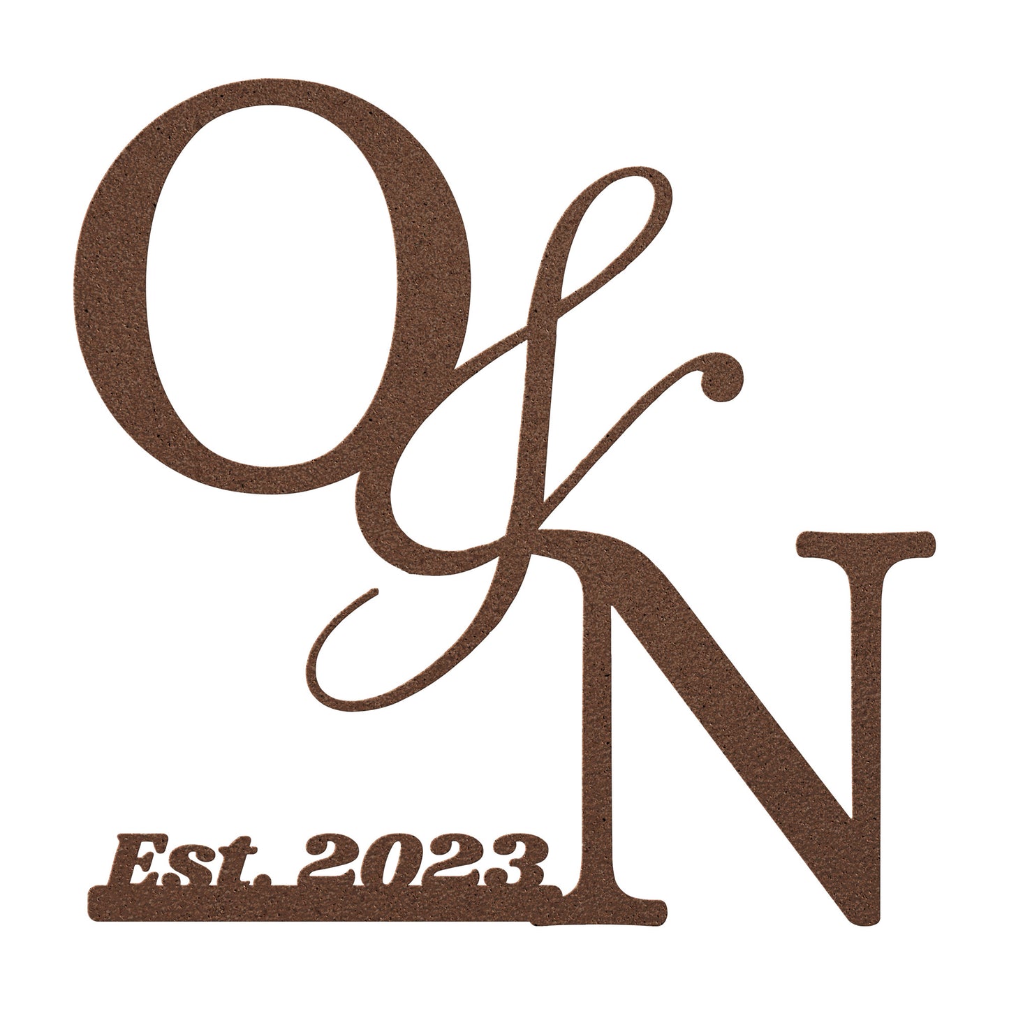 Couple Initials Metal Sign Example Olivia & Nick, With Anniversary Date, Valantine Gift, Engagement wedding gift, Housewarming Metal Sign