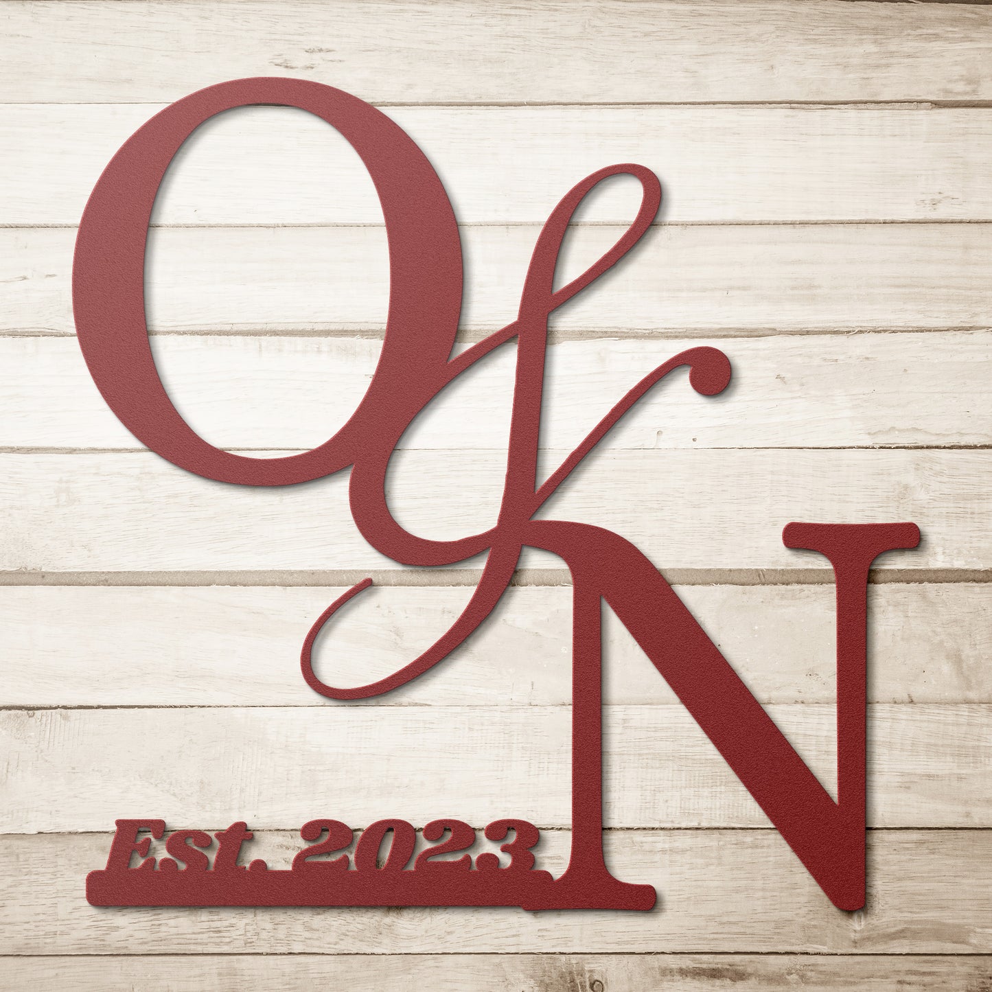 Couple Initials Metal Sign Example Olivia & Nick, With Anniversary Date, Valantine Gift, Engagement wedding gift, Housewarming Metal Sign