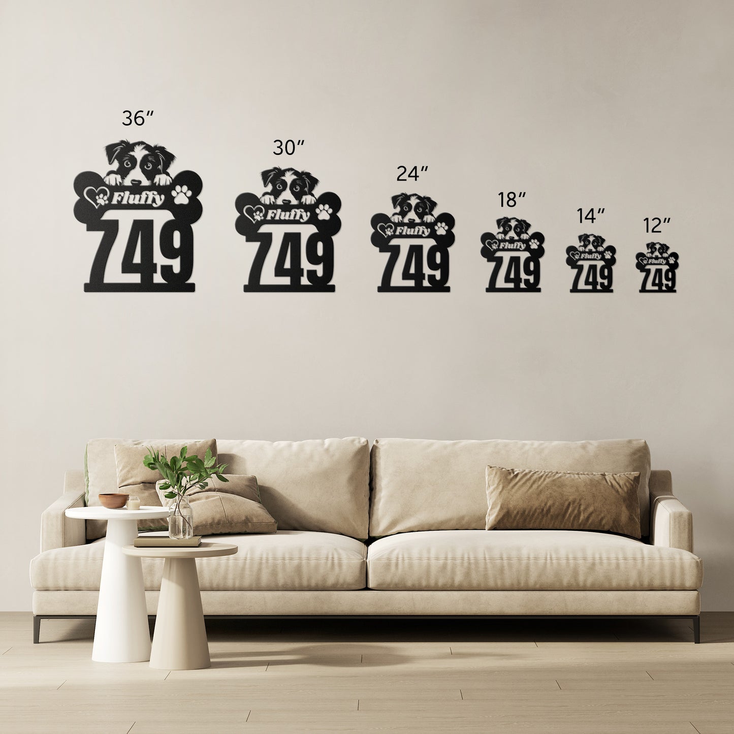 Custom Address Metal dog bone sign, dog wall sign, personalized Metal dog bones, dog lovers gift