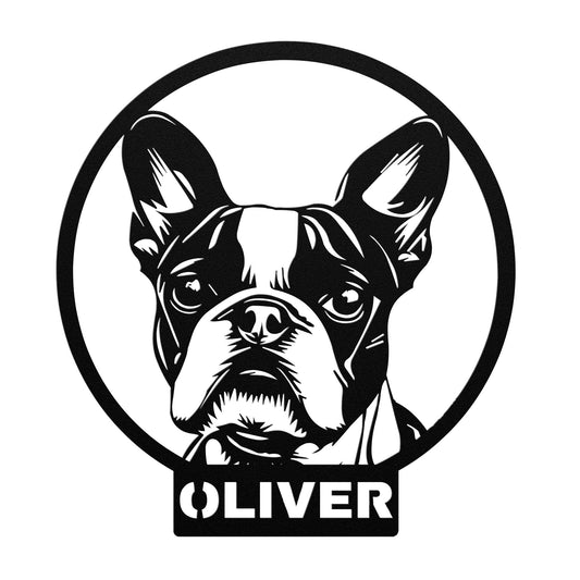 Custom Boston Terrier Dog Metal sign, Personalized Boston Terrier Wall Art, Dog Memorial Gift, Pet Lover, Doghouse Decor