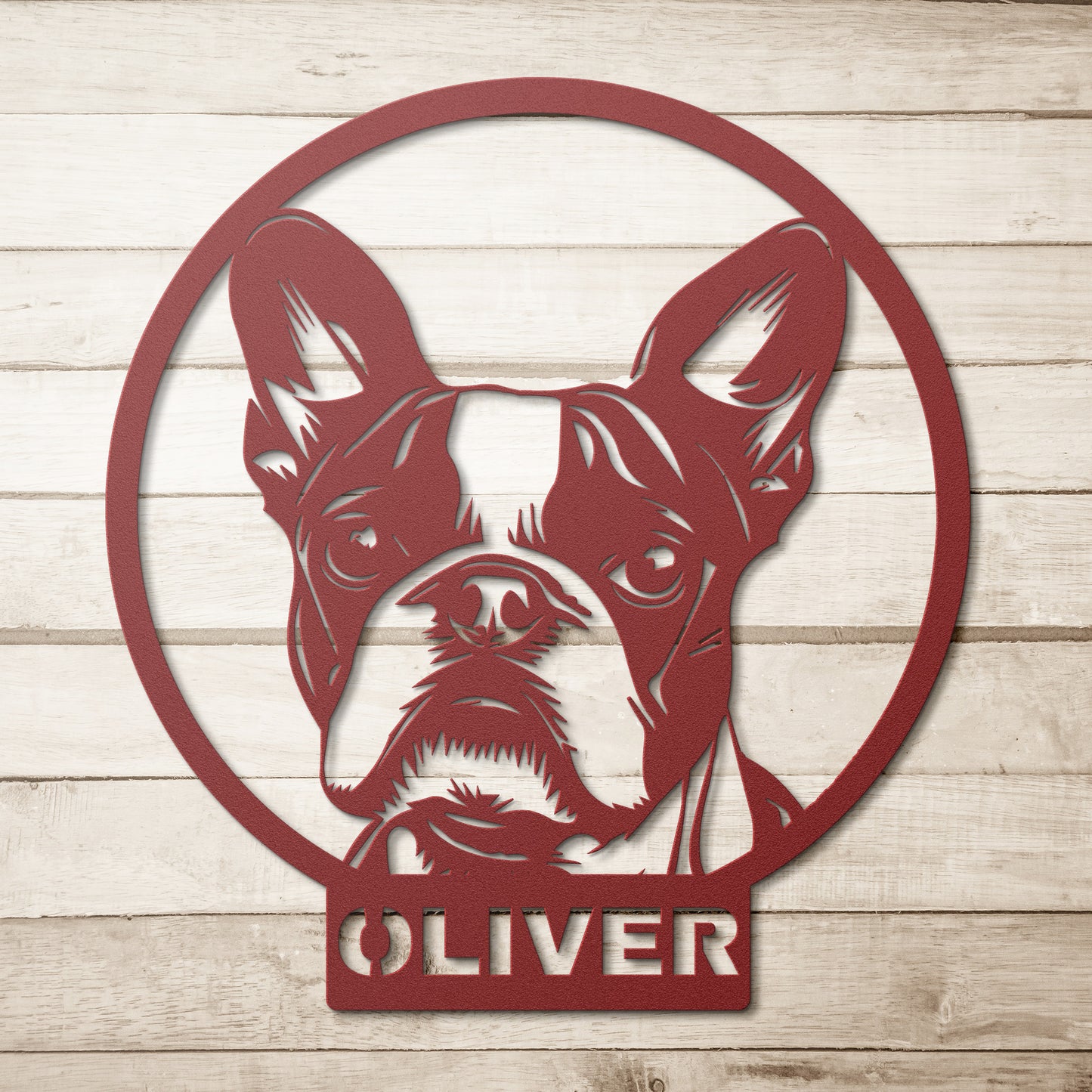 Custom Boston Terrier Dog Metal sign, Personalized Boston Terrier Wall Art, Dog Memorial Gift, Pet Lover, Doghouse Decor