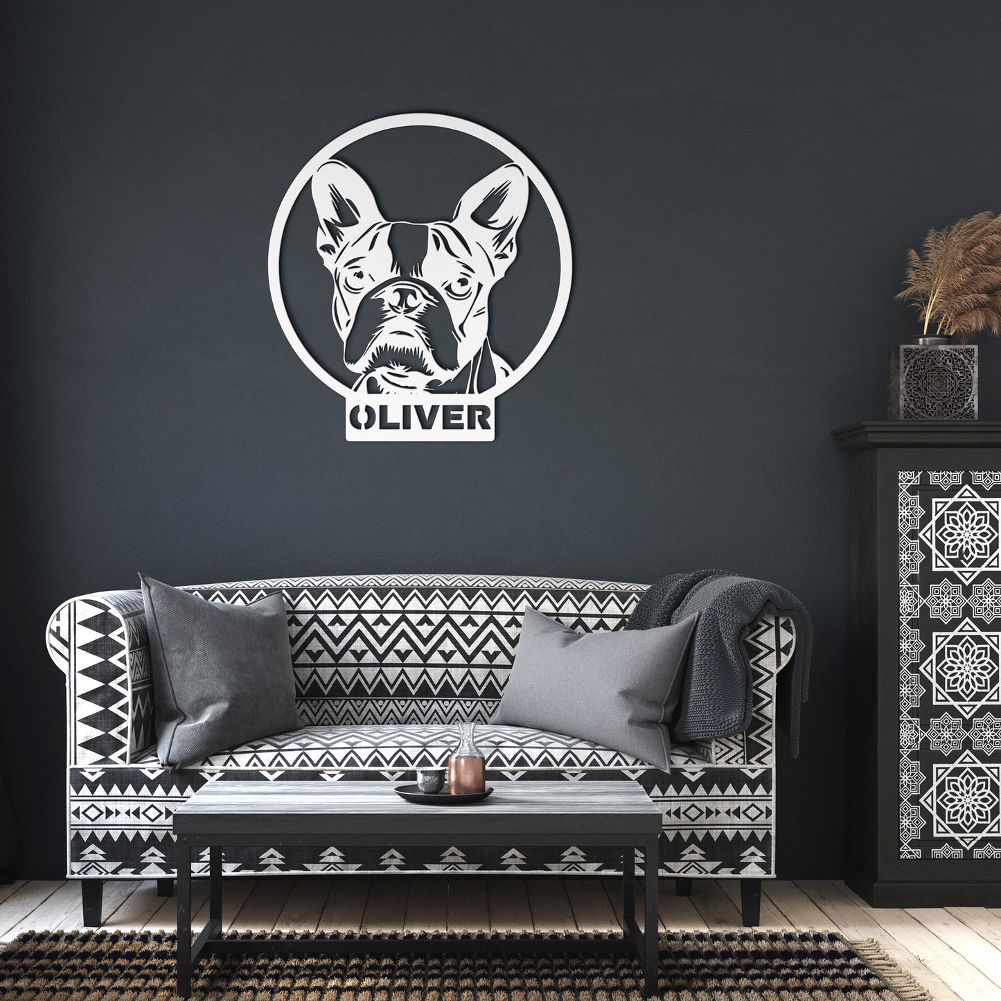 Custom Boston Terrier Dog Metal sign, Personalized Boston Terrier Wall Art, Dog Memorial Gift, Pet Lover, Doghouse Decor