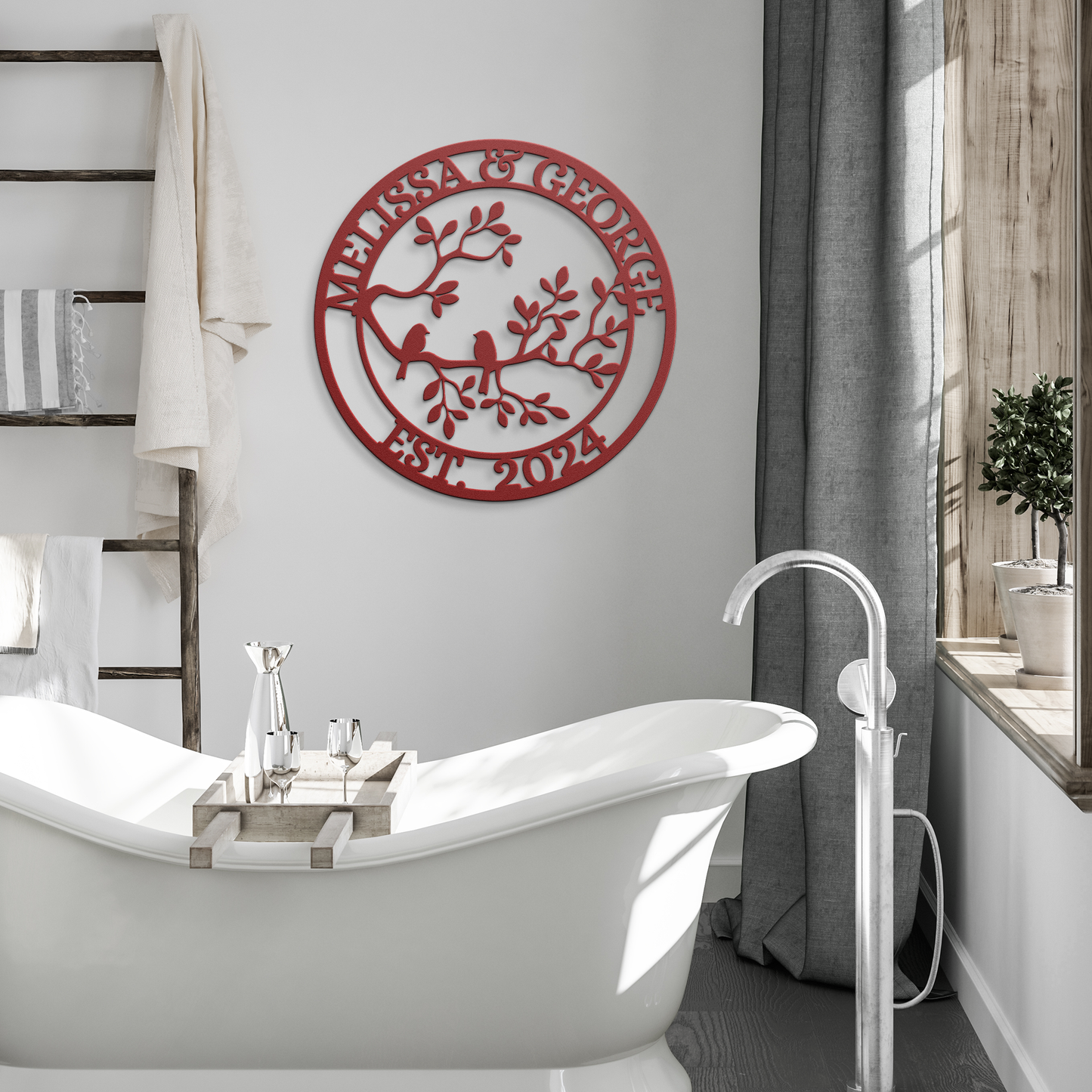 Custom_Couples_Metal_SIgn_with_Birds_Art_Red_Modern_Bathroom_Mockup.png