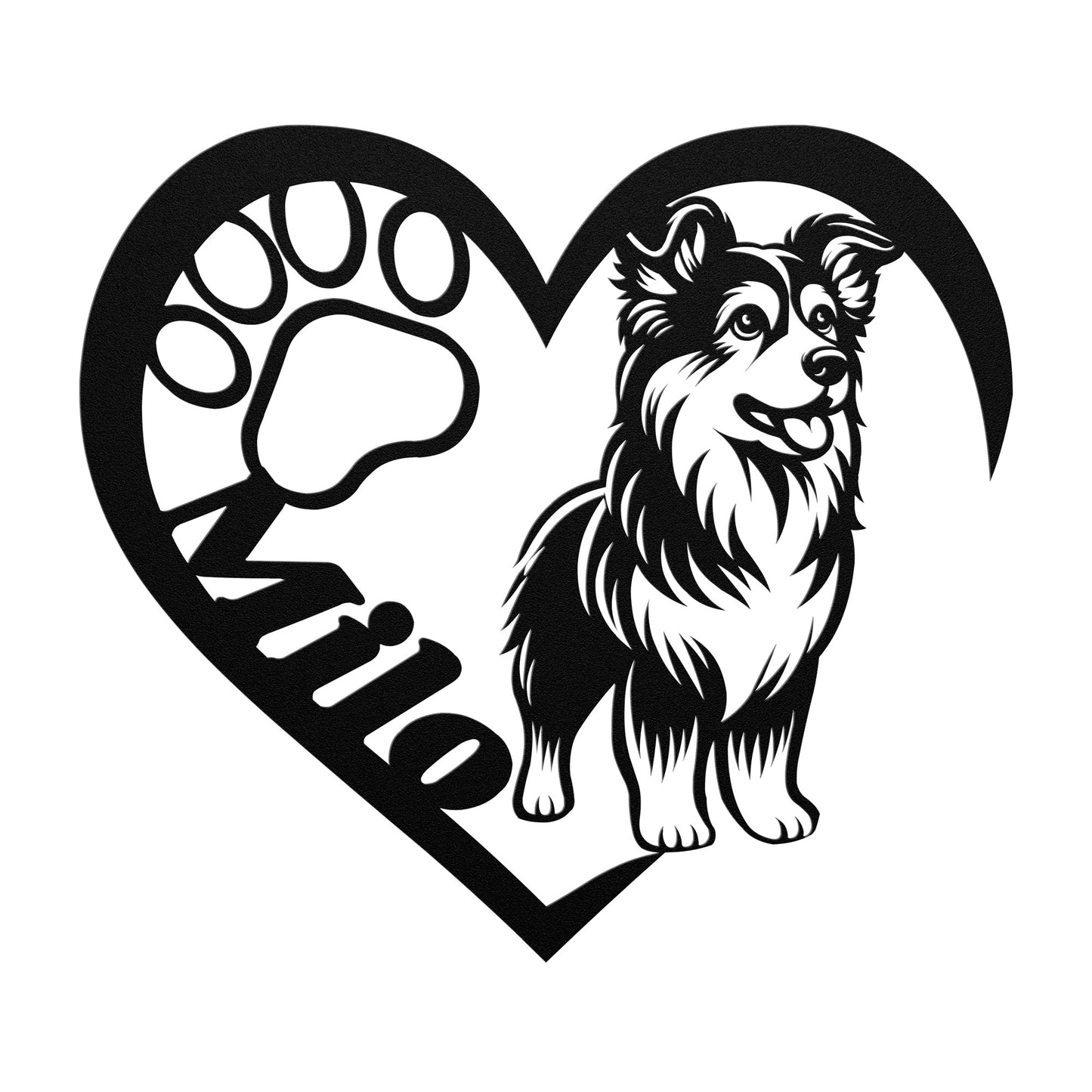 Custom Dog Silhouette Metal Sign