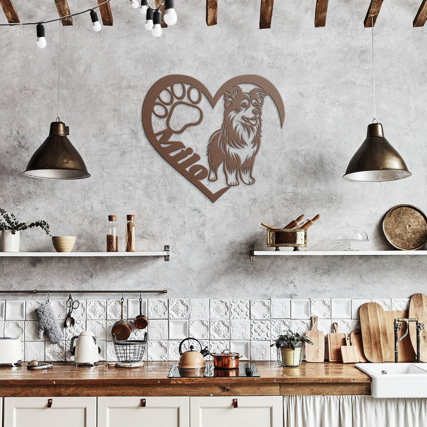 Custom Dog Silhouette Metal Sign