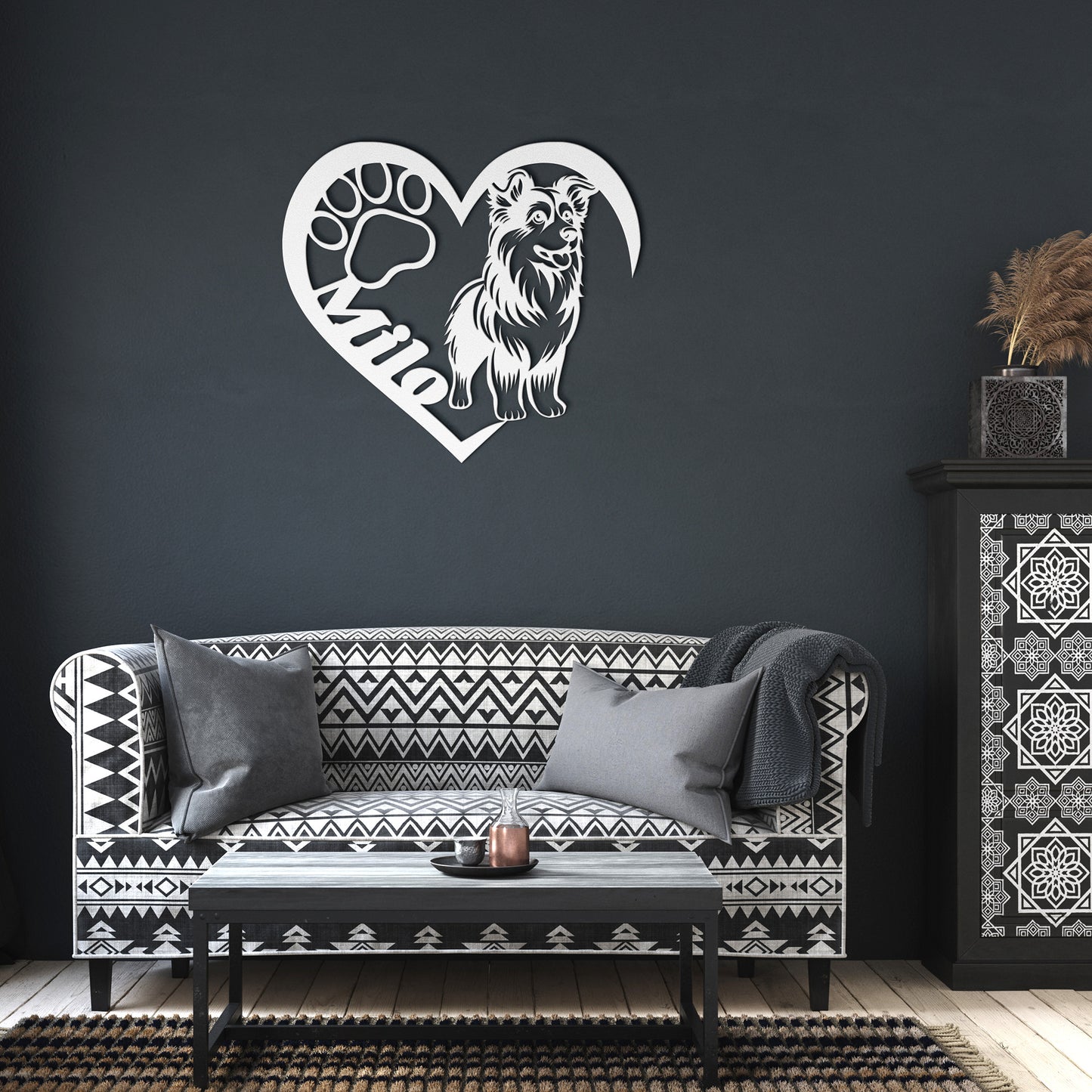 Custom Dog Silhouette Metal Sign