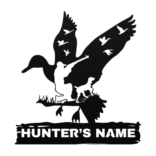 Custom Duck Hunter Name Metal Sign, Porch Metal  Sign, Outdoor Sign, Front Door Sign, Cabin Sign