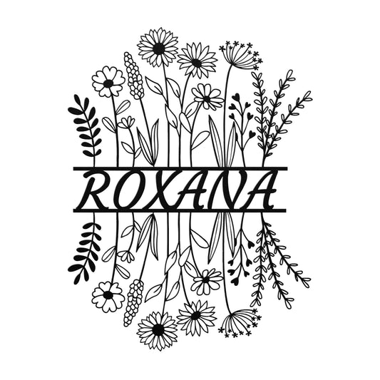 Custom Floral Wall Art, Personalized Floral Family Sign, Living Room and Kitchen Decoration
