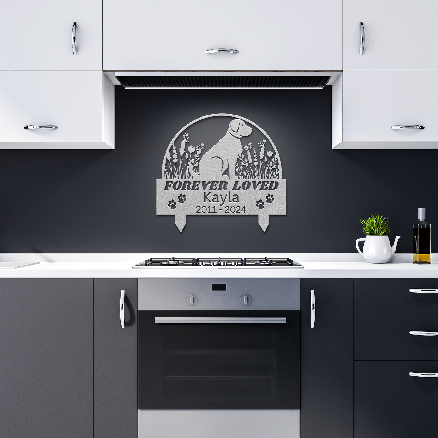 Custom_Golden_Retriever_Dog_Memorial_Sta_Silver_Dark_Kitchen_Mockup.png