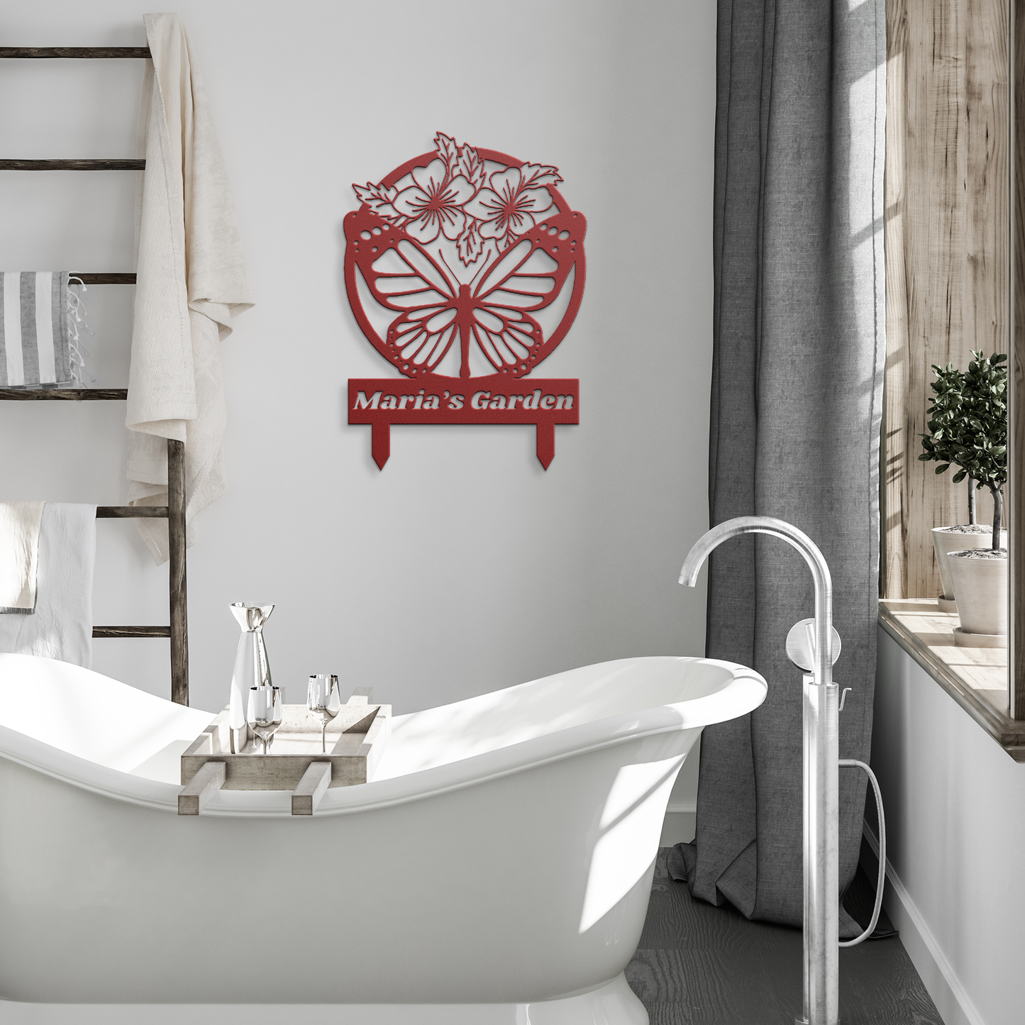 Custom_Metal_Garden_Sign_Personalized_B_Red_Modern_Bathroom_Mockup.png