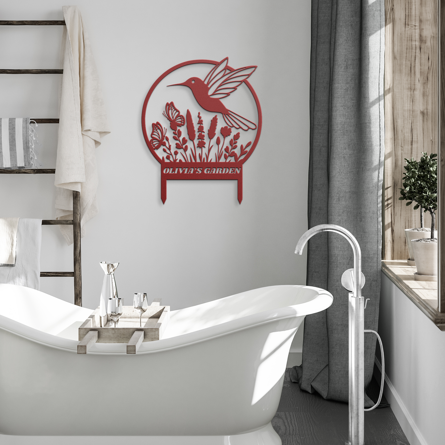Custom_Metal_Garden_Sign_with_Stakes_Pe_Red_Modern_Bathroom_Mockup.png