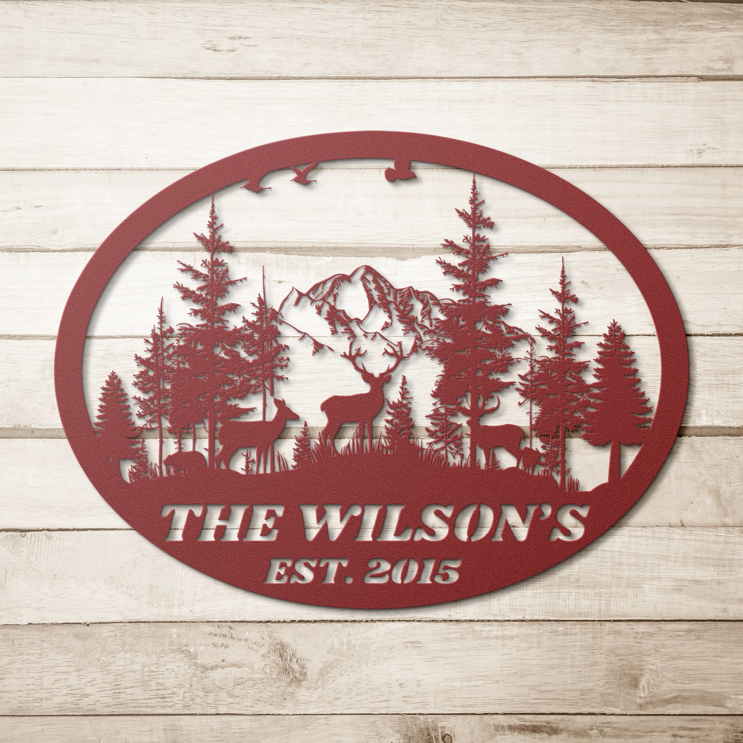 Custom Name For Ranch, Personalized Mountain Ranch Sign, Mountain Scene, Last Name Sign, Front Door Sign