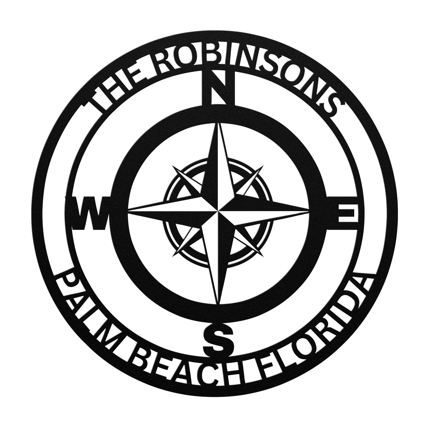 Custom Nautical Compass Family Name Sign, Personalized Compass Wall Decor, Front Door Decor, Gift for Couple