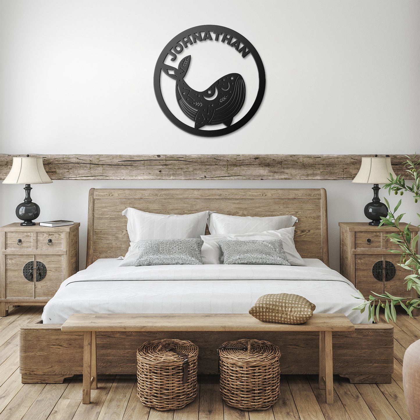 Custom Orca Whale celestial metal sign, Celestial Art, Kids Room Decor, Home Decor, Metal Sign Wall Art