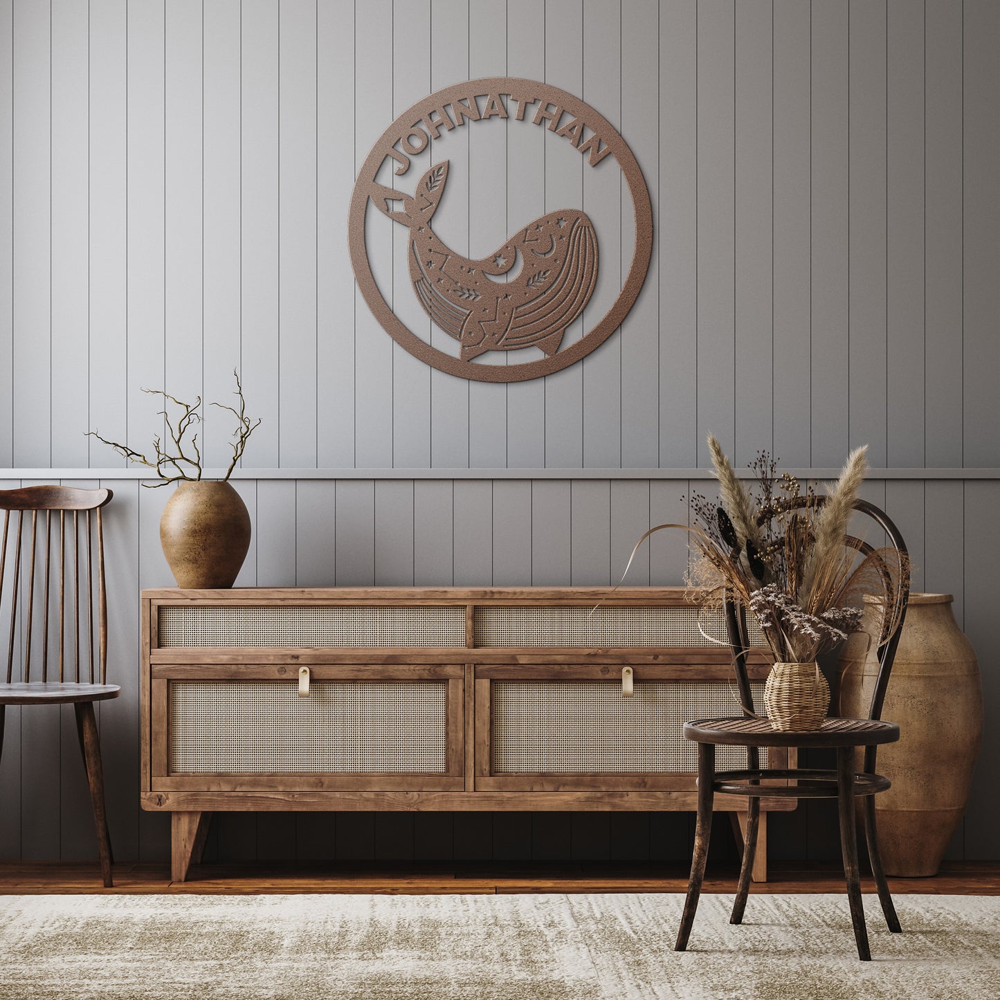 Custom Orca Whale celestial metal sign, Celestial Art, Kids Room Decor, Home Decor, Metal Sign Wall Art