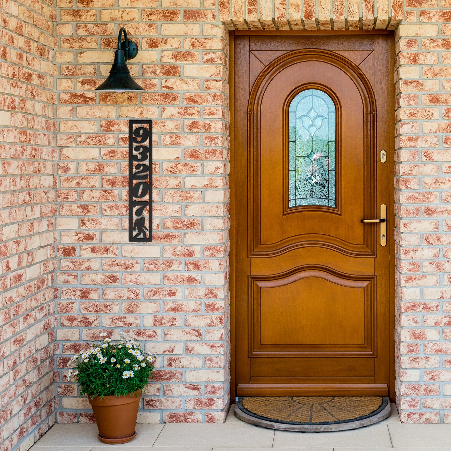 Custom Vertical or Horizontal House Number Sign, figured Bigfoot Mailbox Number, Vertical or Horizontal Metal Address Sign, Outdoor Address Sign