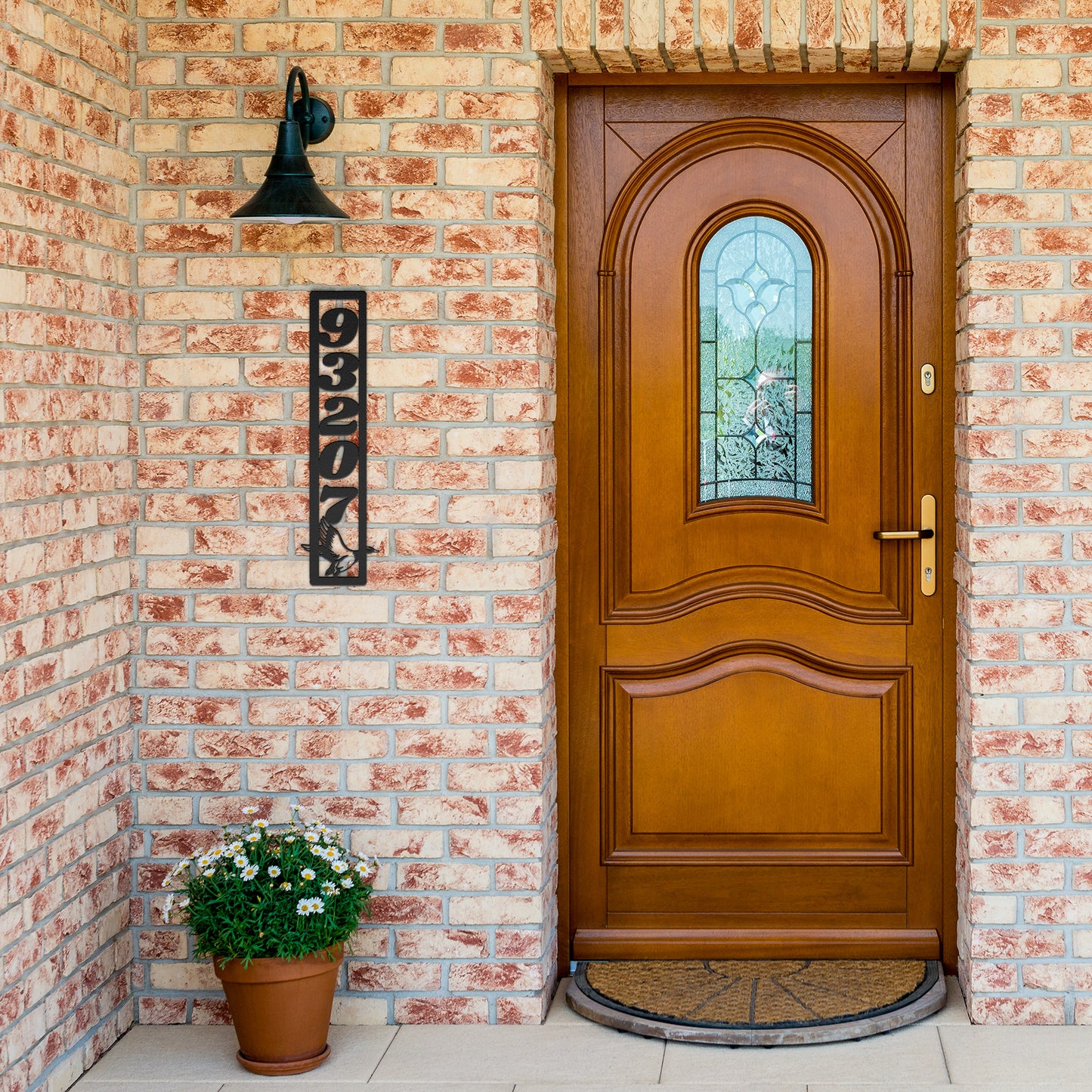 Custom Vertical or Horizontal House Number Sign, figured Duck Mailbox Number, Vertical or Horizontal Metal Address Sign, Outdoor Address Sign