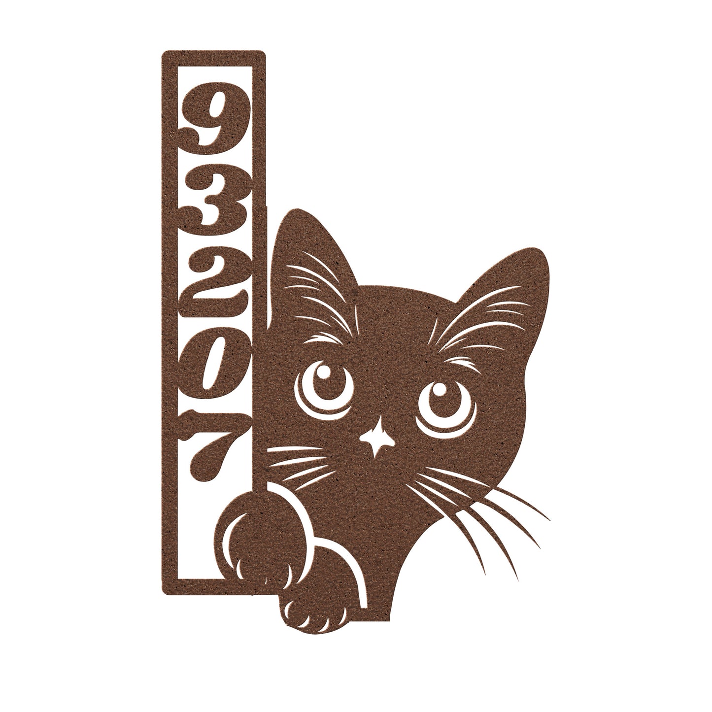 Custom Vertical or Horizontal House Number Sign, Figured Cat Mailbox Number, Outdoor Address Sign