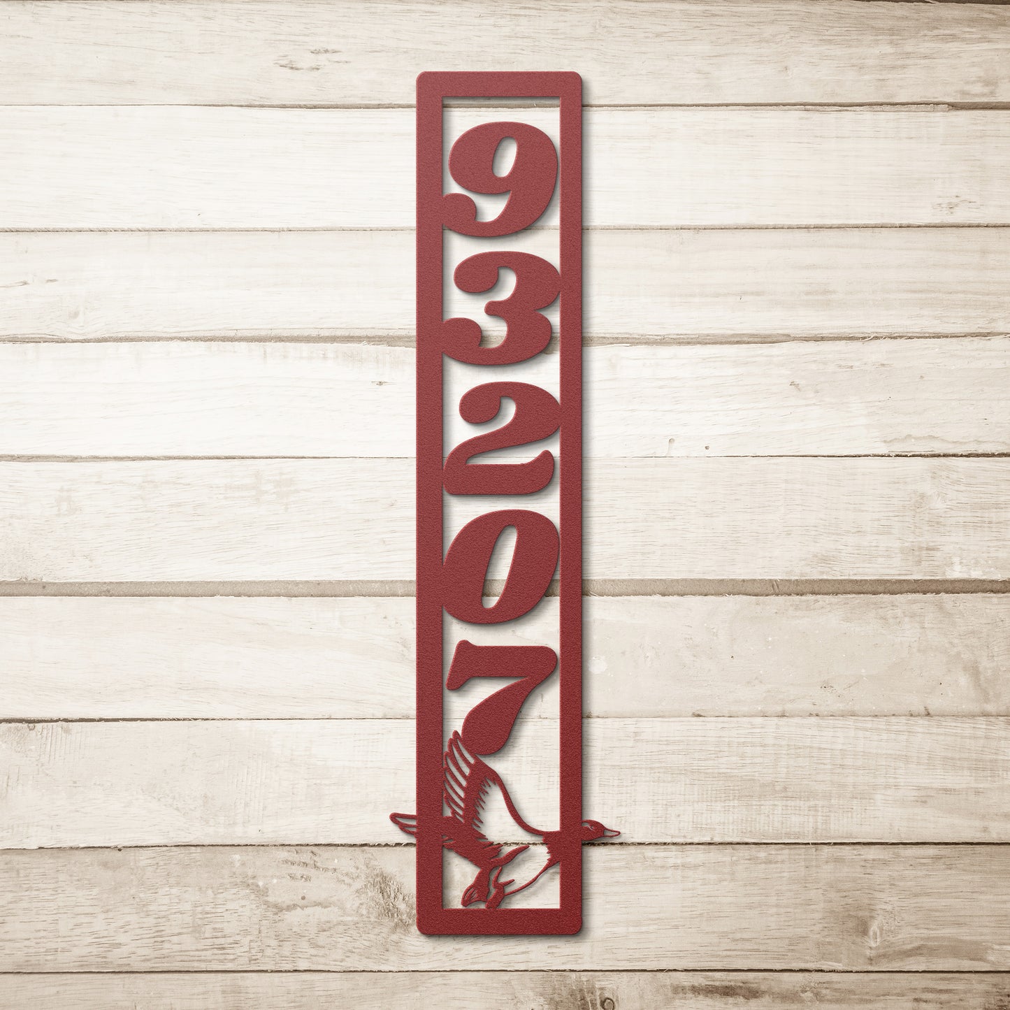 Custom Vertical or Horizontal House Number Sign, figured Duck Mailbox Number, Vertical or Horizontal Metal Address Sign, Outdoor Address Sign