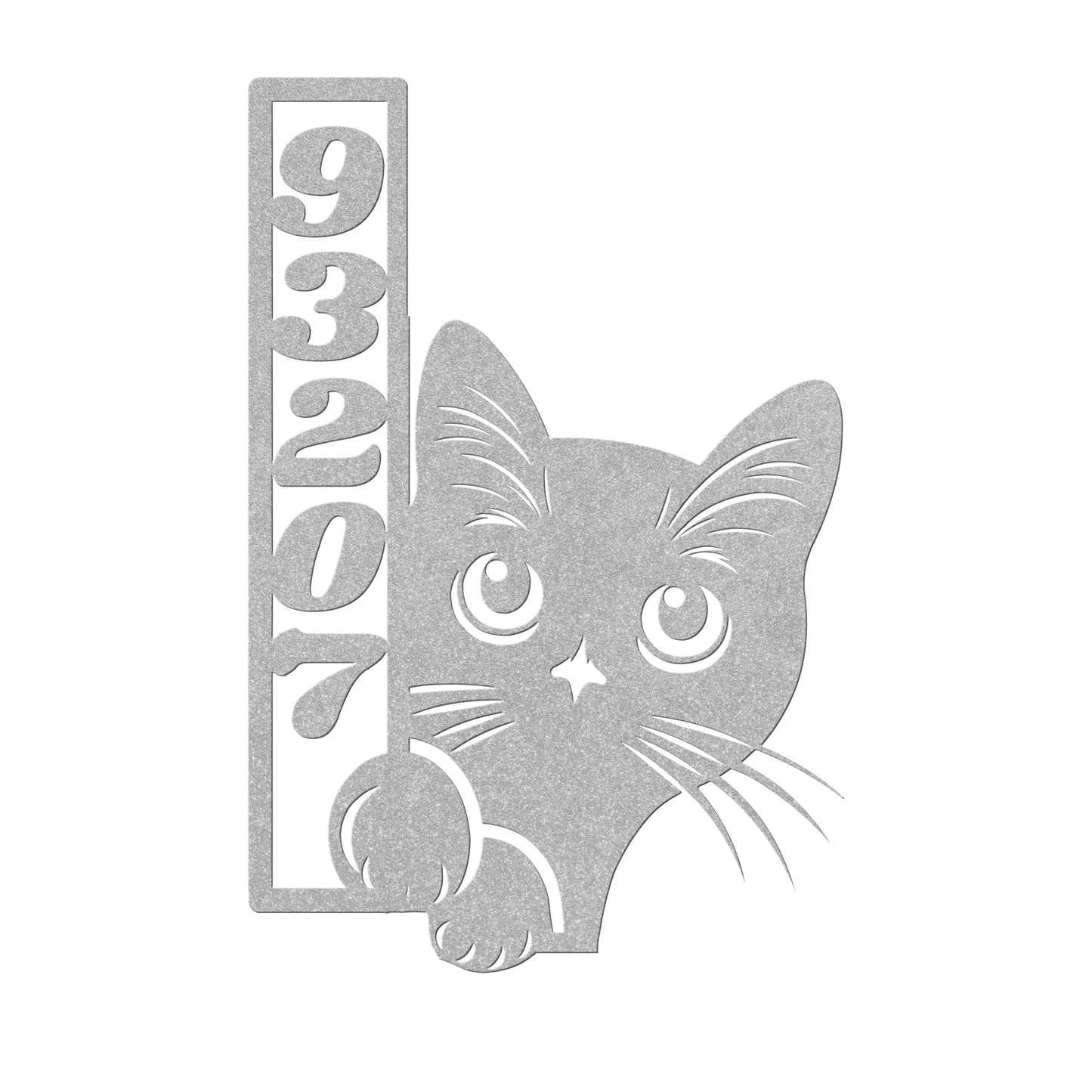 Custom Vertical or Horizontal House Number Sign, Figured Cat Mailbox Number, Outdoor Address Sign