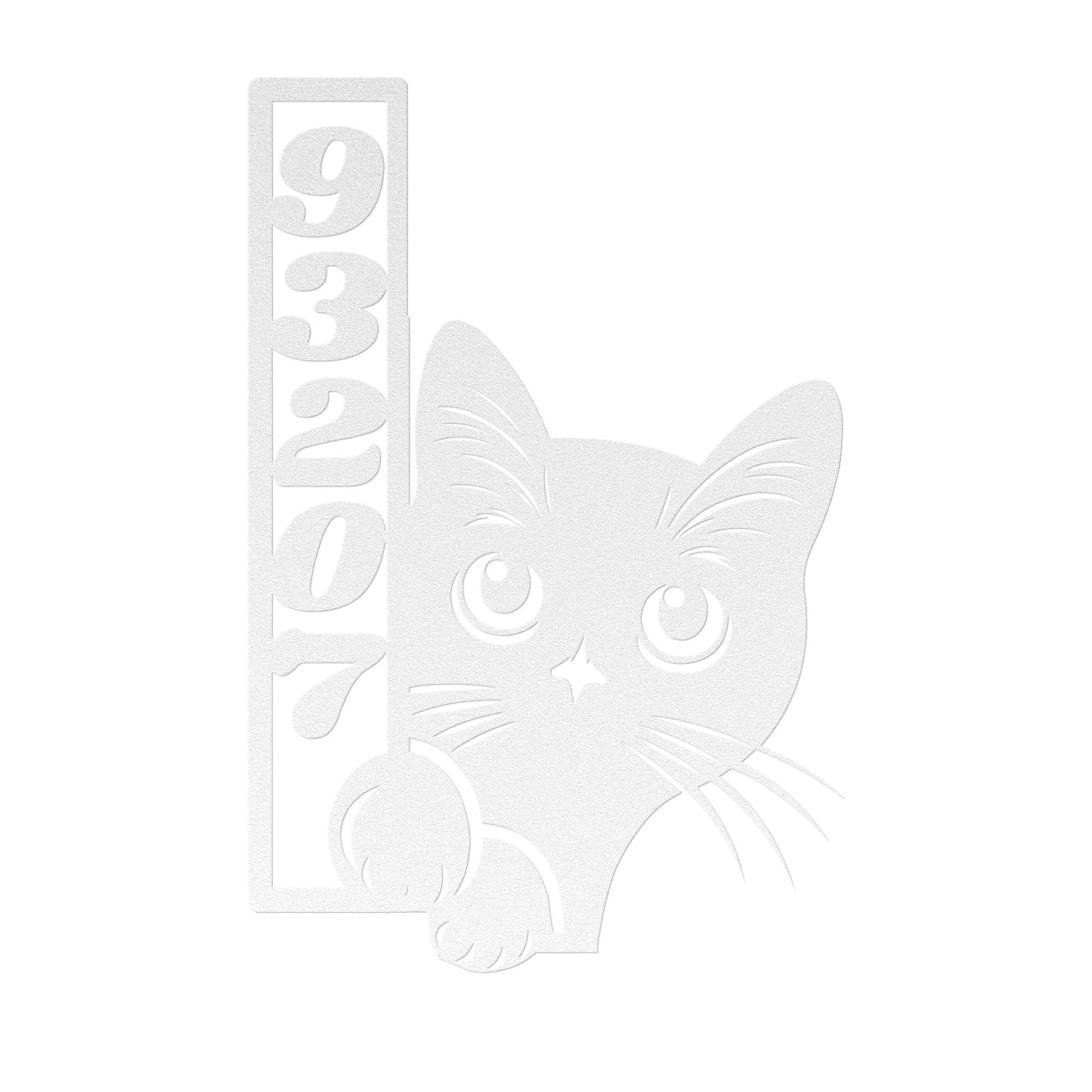 Custom Vertical or Horizontal House Number Sign, Figured Cat Mailbox Number, Outdoor Address Sign