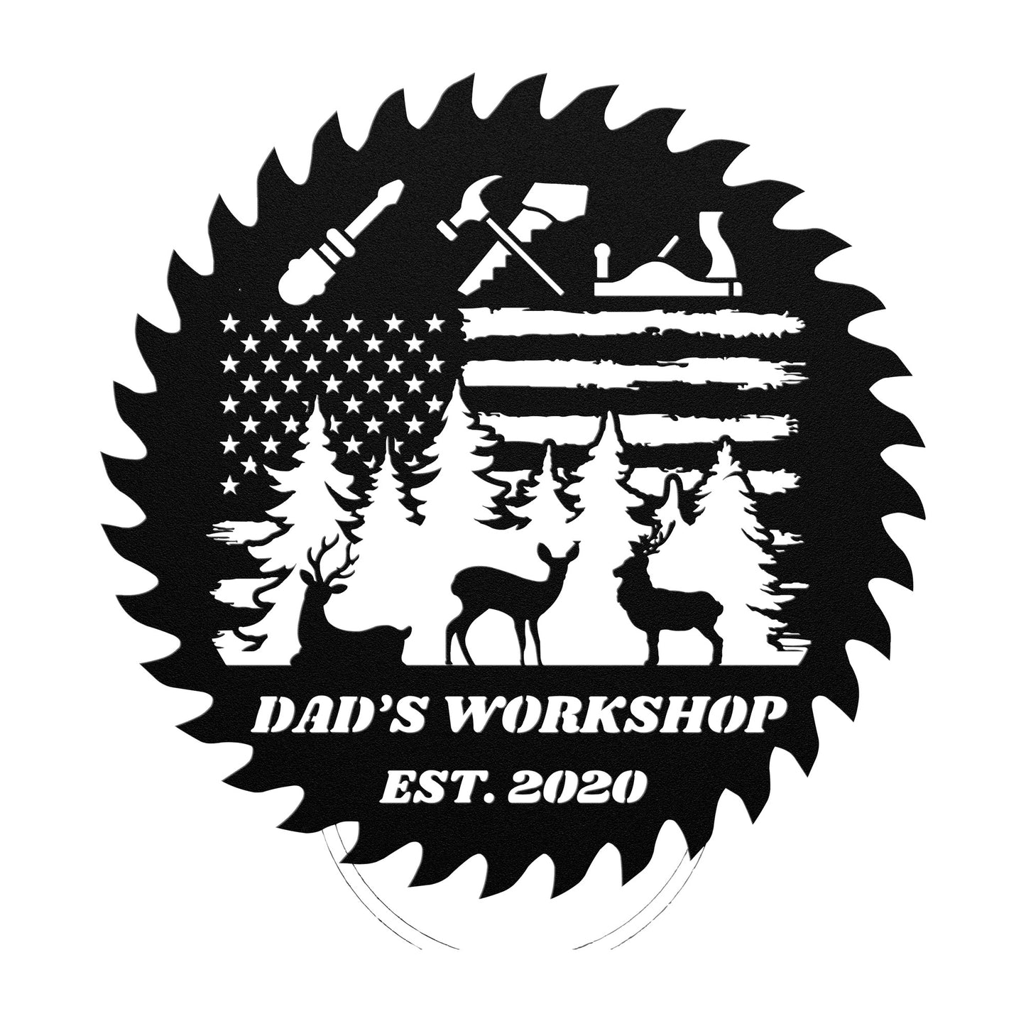 Custom Workshop Sign, Father's day gift, Dad's Shop Garage Sign, Saw blade sign, Christmas gift for father.