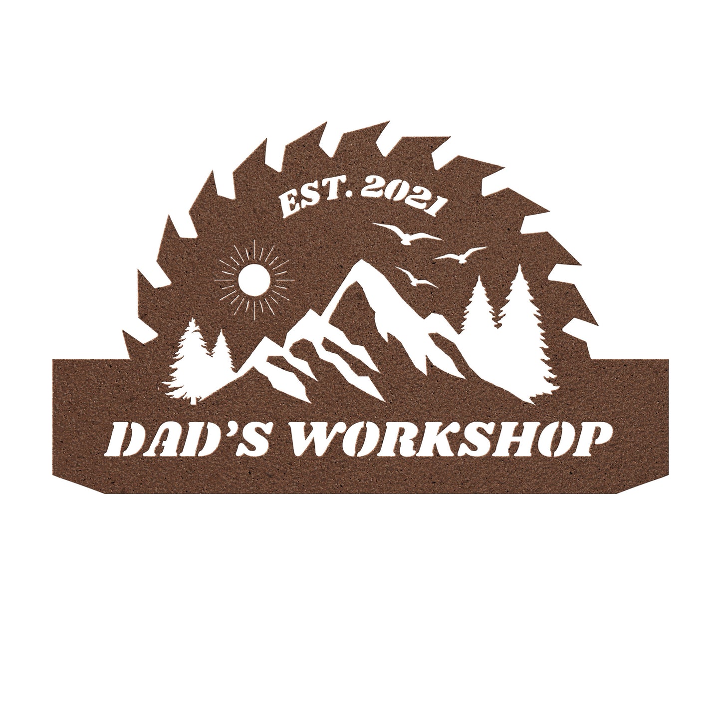 Custom Workshop Sign, Father's day gift, Dad's Shop Garage Sign, Saw blade sign, Christmas gift for father.
