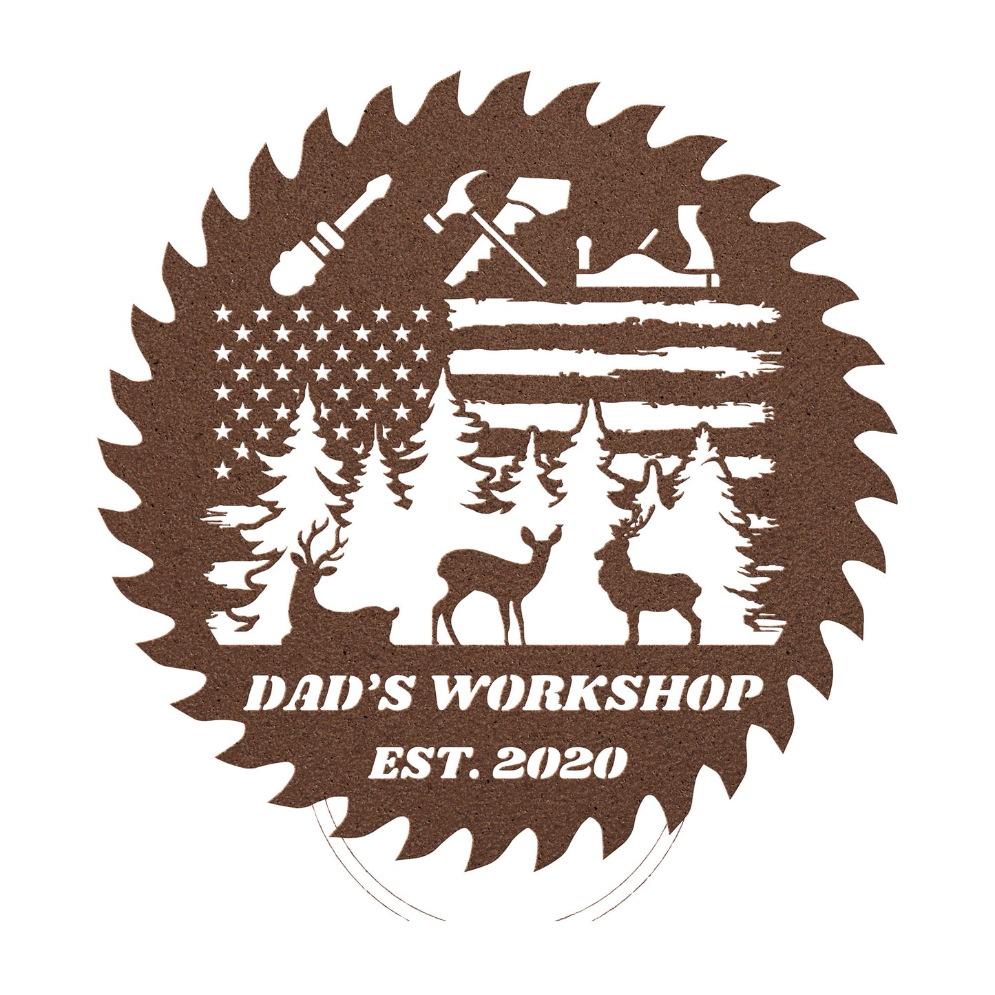 Custom Workshop Sign, Father's day gift, Dad's Shop Garage Sign, Saw blade sign, Christmas gift for father.