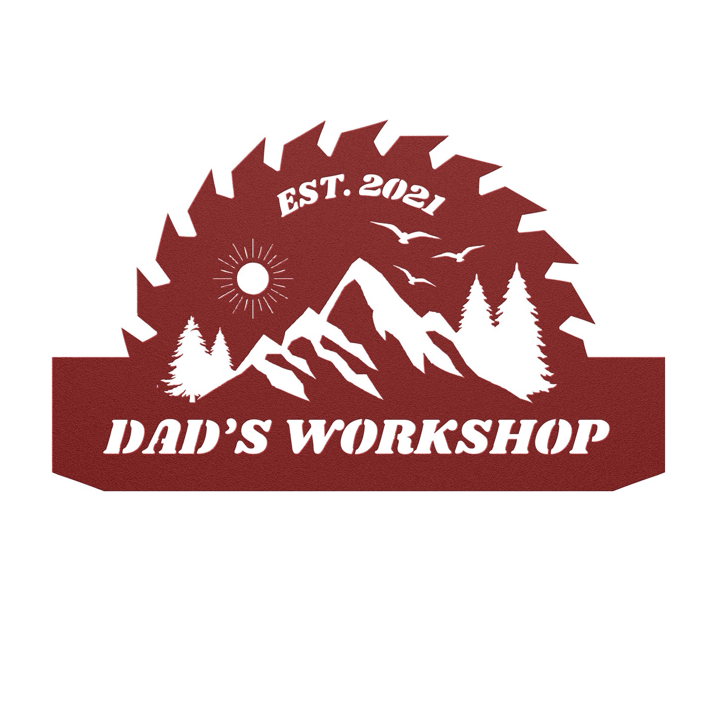 Custom Workshop Sign, Father's day gift, Dad's Shop Garage Sign, Saw blade sign, Christmas gift for father.
