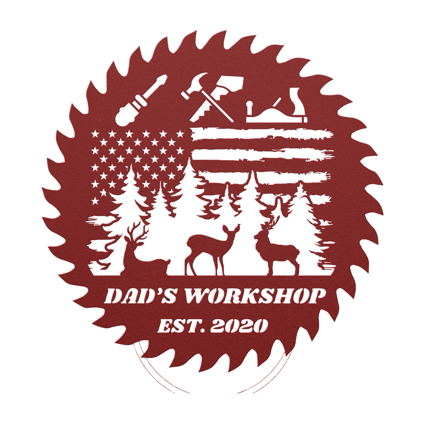 Custom Workshop Sign, Father's day gift, Dad's Shop Garage Sign, Saw blade sign, Christmas gift for father.