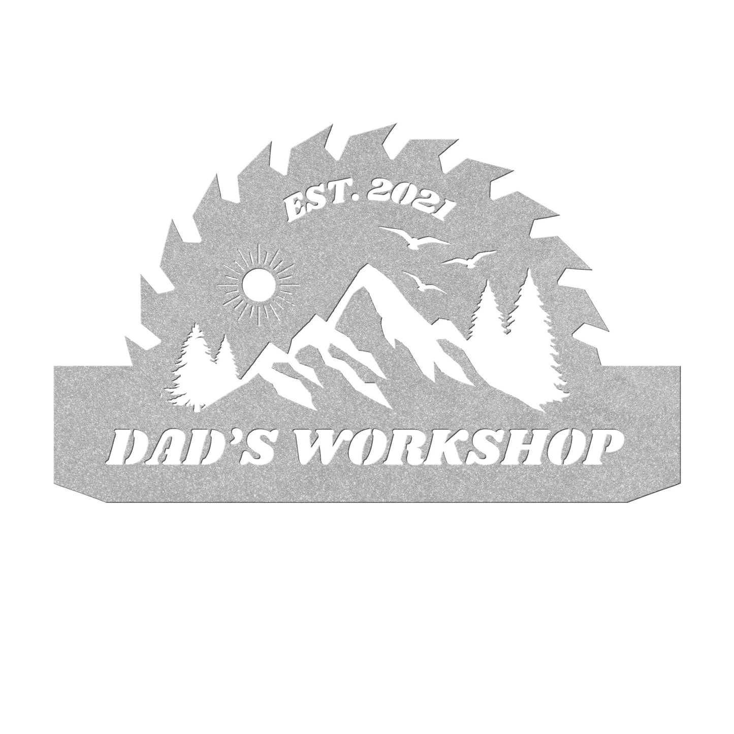 Custom Workshop Sign, Father's day gift, Dad's Shop Garage Sign, Saw blade sign, Christmas gift for father.
