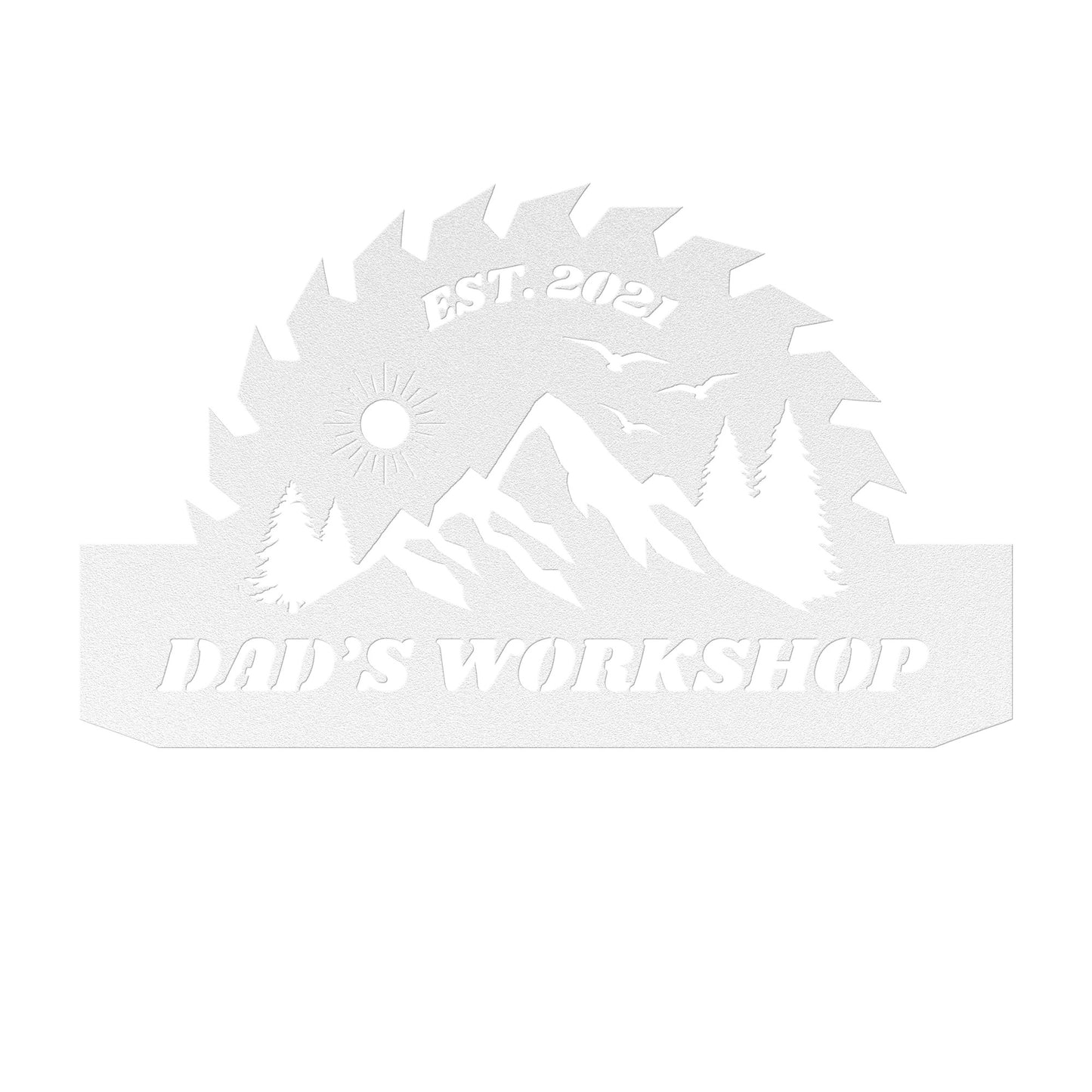 Custom Workshop Sign, Father's day gift, Dad's Shop Garage Sign, Saw blade sign, Christmas gift for father.