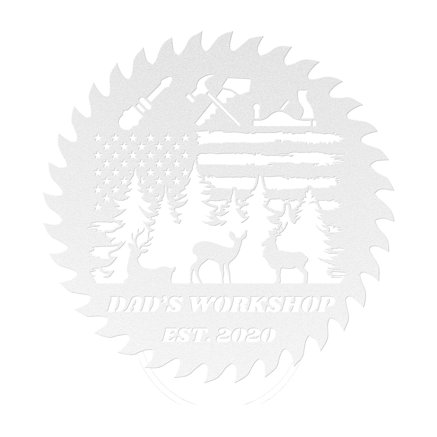 Custom Workshop Sign, Father's day gift, Dad's Shop Garage Sign, Saw blade sign, Christmas gift for father.