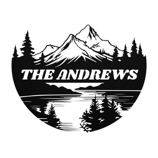 Custom lake forest mountain view sign, personalized Cabin Sign, Forest Sign.