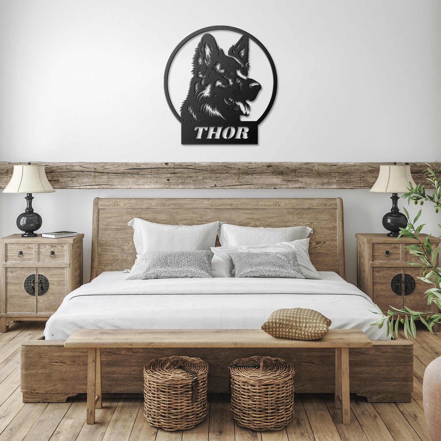 Custom name for German Shepherd Dog Silhouette Metal Sign