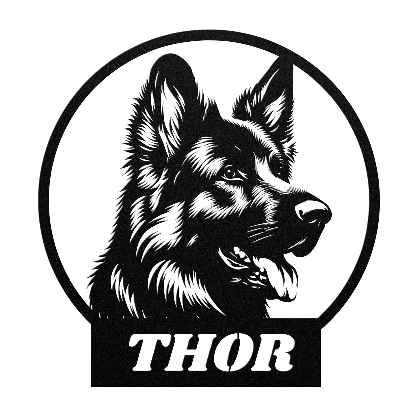 Custom name for German Shepherd Dog Silhouette Metal Sign