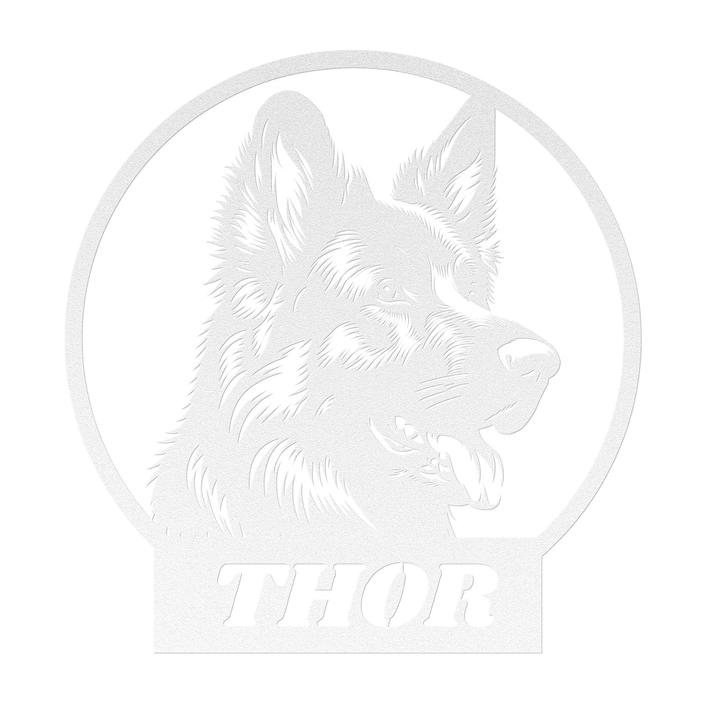 Custom name for German Shepherd Dog Silhouette Metal Sign