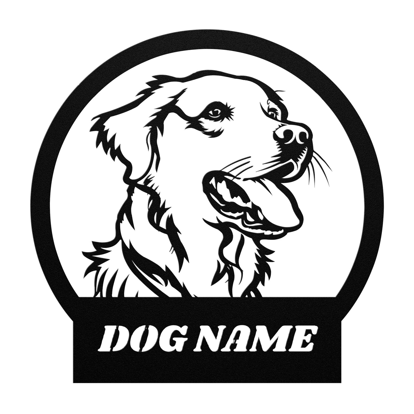 Custom name for Golden Retriever, Personalized Dog Silhouette Metal Sign, Gift for Dog Lovers, metal wall art home decor