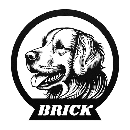 Custom name for Golden Retriever, Personalized Dog Silhouette Metal Sign, Gift for Dog Lovers, metal wall art home decor